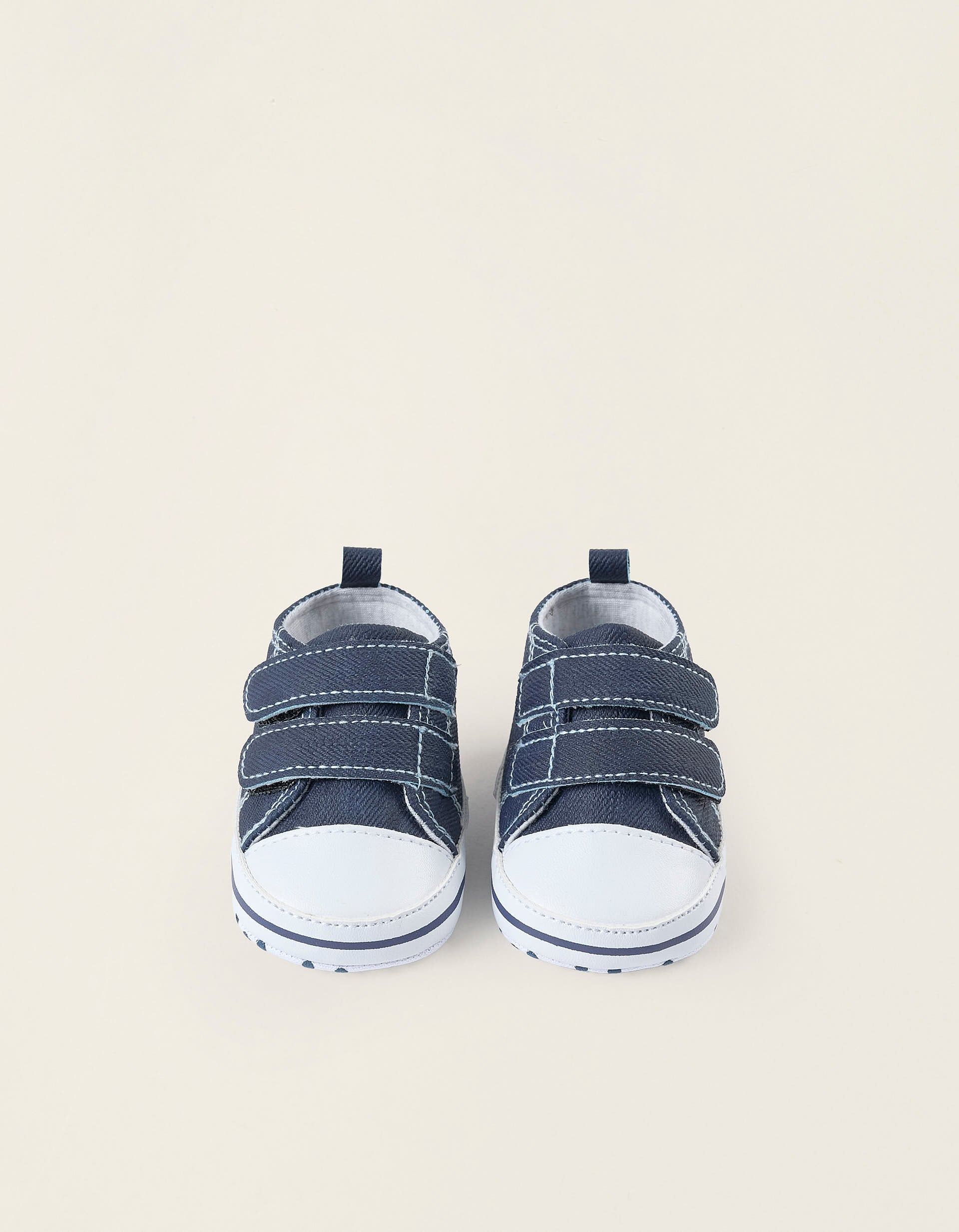 Fabric Trainers for Newborn Boys, Dark Blue