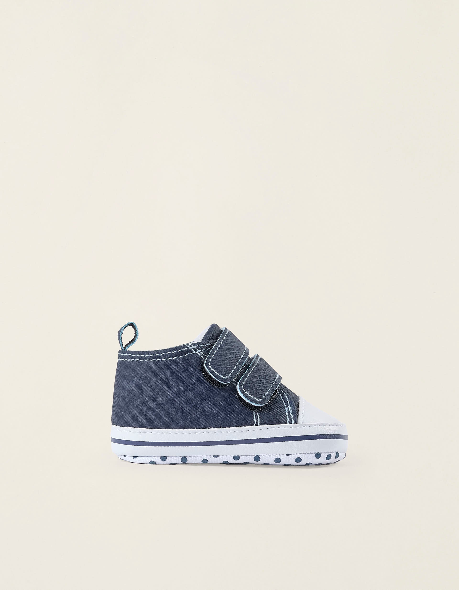 Fabric Trainers for Newborn Boys, Dark Blue