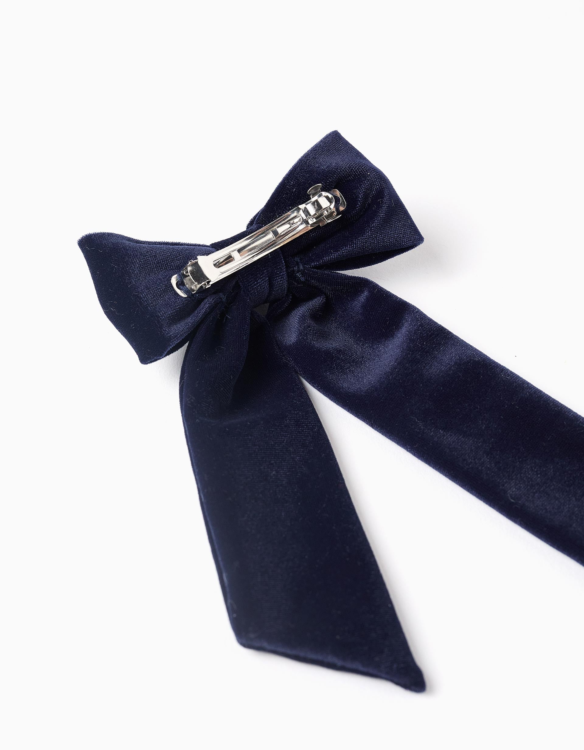 Hair Slide with Velvet Bow for Baby Girls, Dark Blue