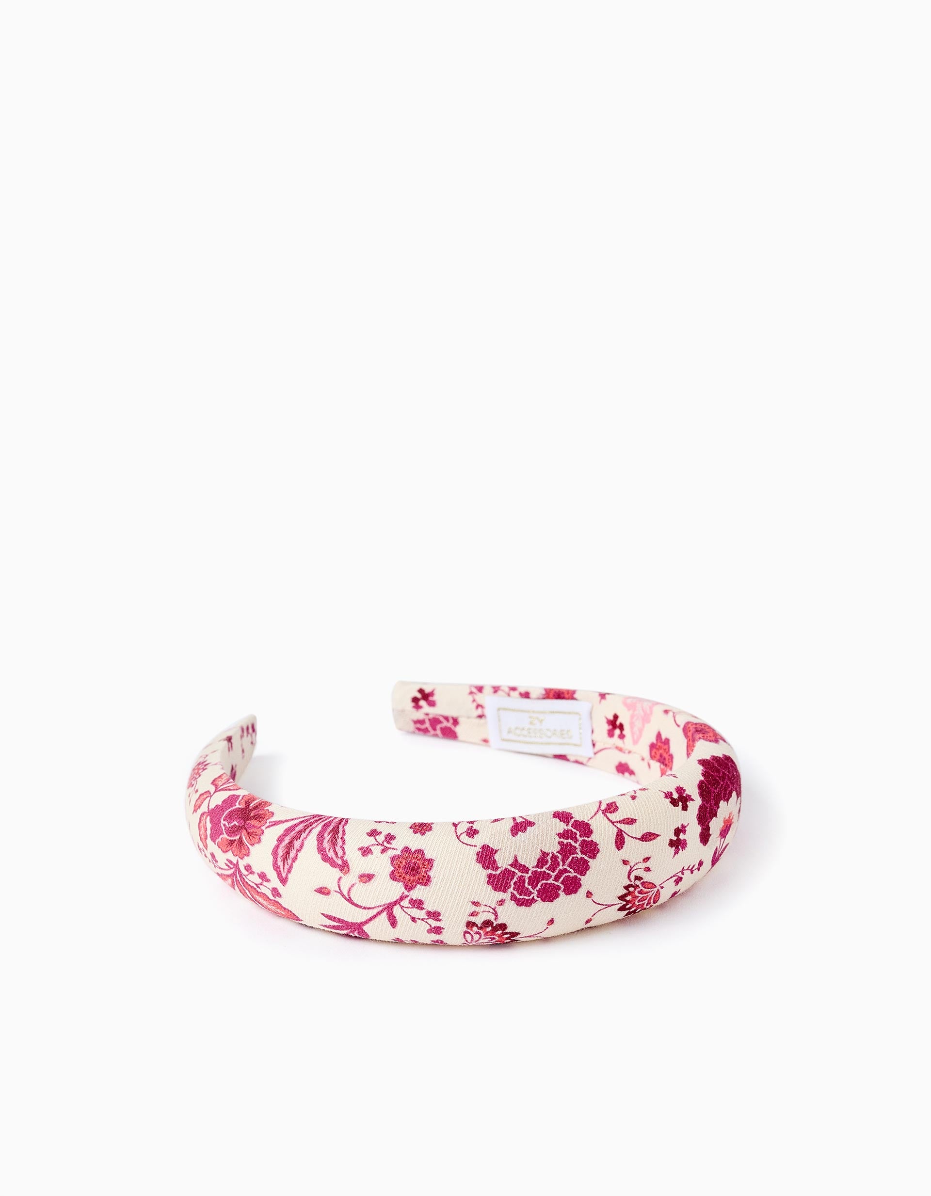 Serre-tête Floral Rembourré pour Bébé et Fille, Beige/Rose