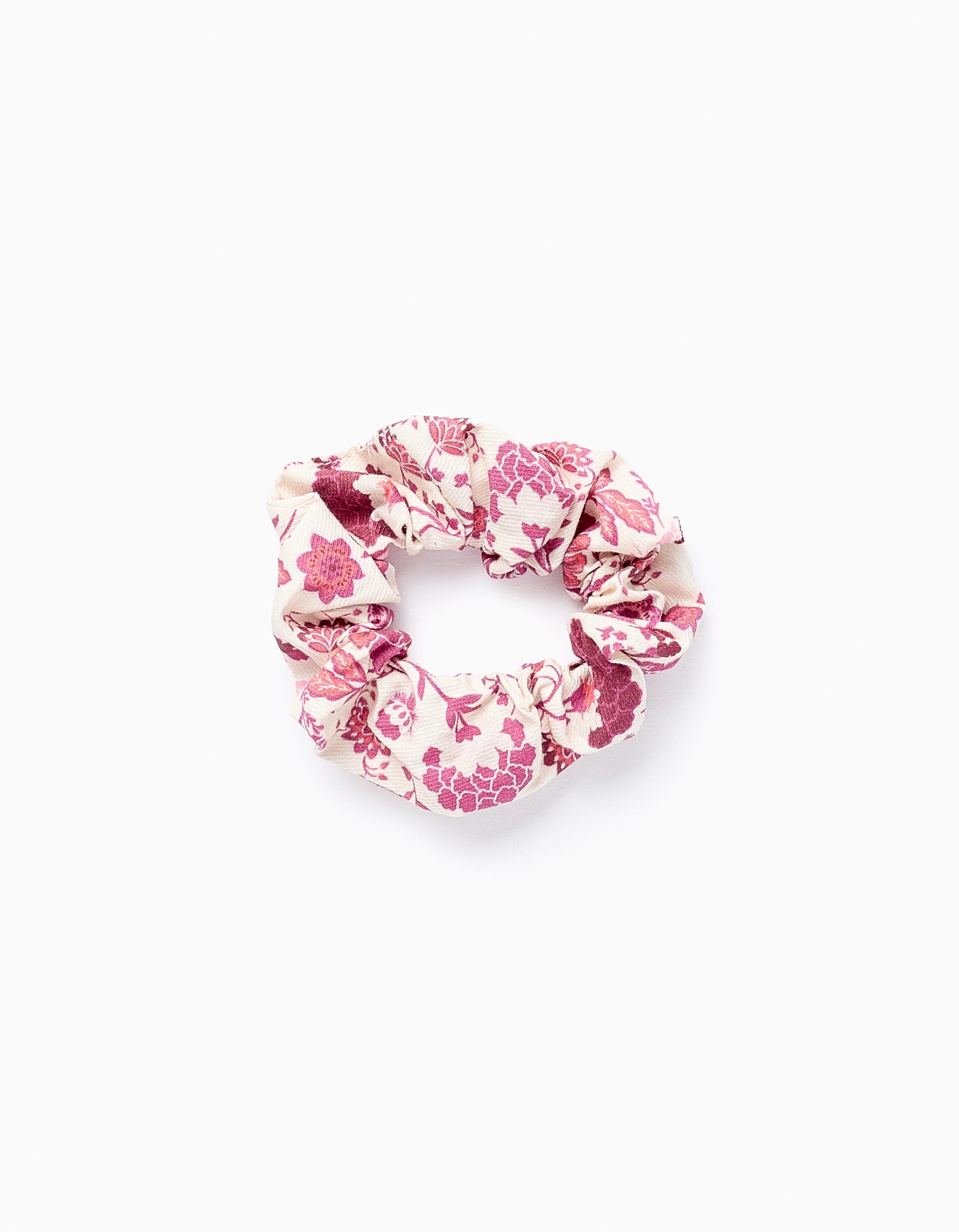 Floral Scrunchie for Baby and Girls, Beige/Pink