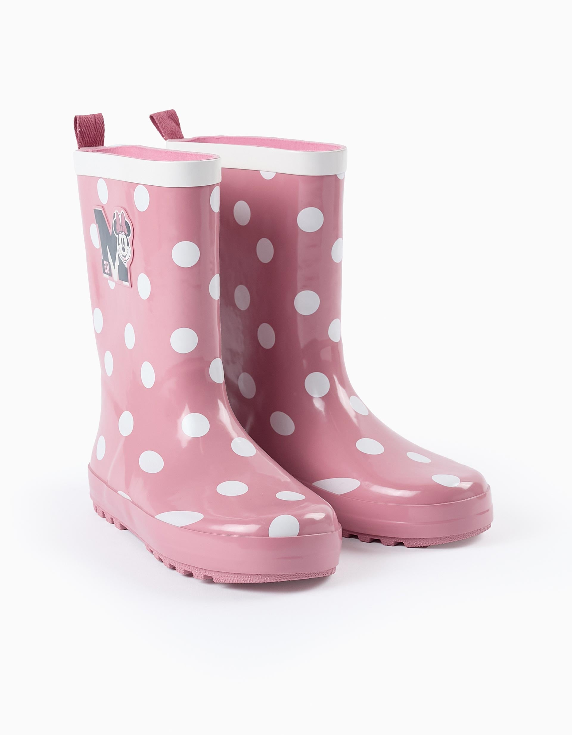 Botas de Agua de Lunares para Niña 'Minnie', Rosa/Blanco