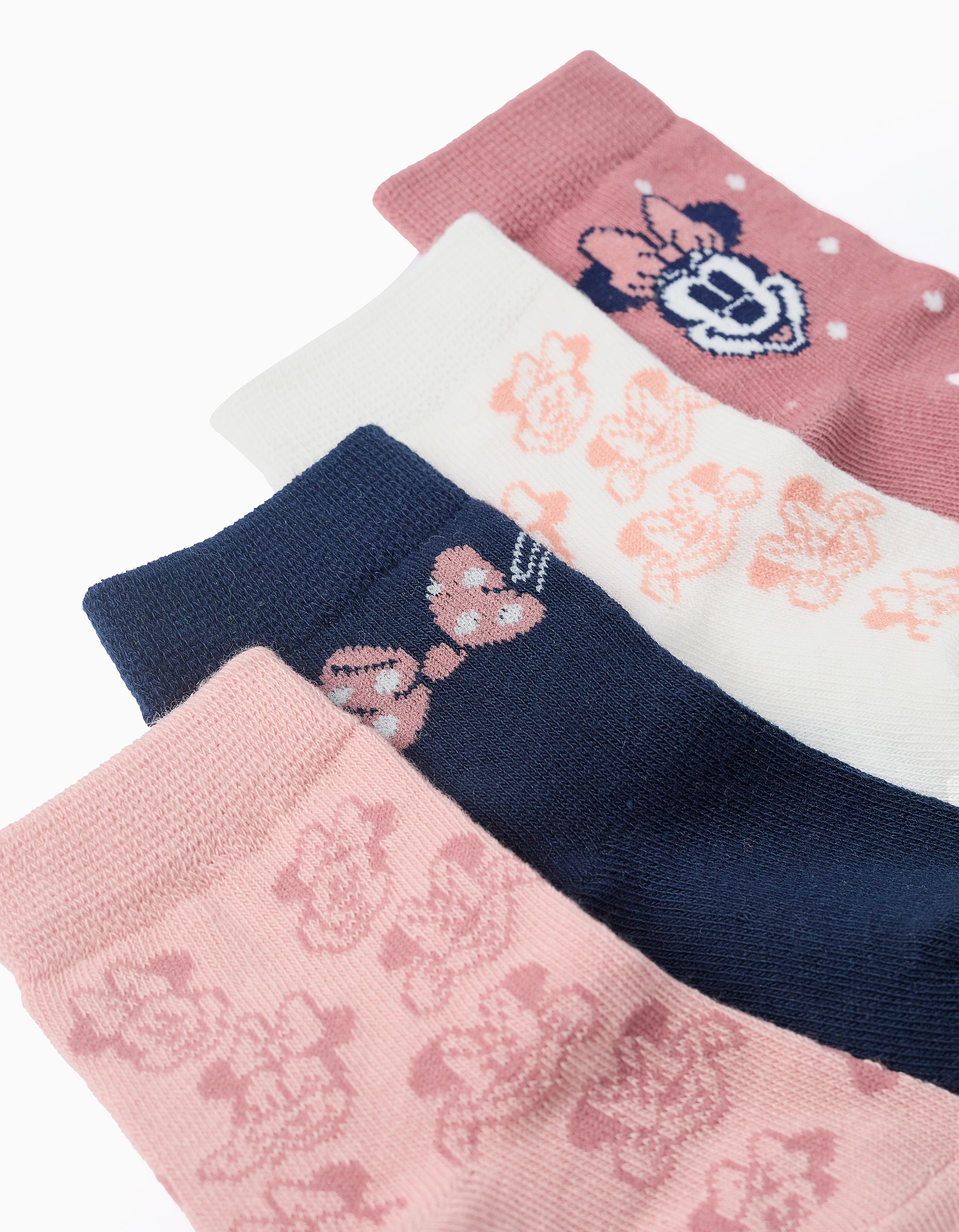 Pack 4 Paires de Chaussettes pour Bébé Fille 'Minnie', Multicolore