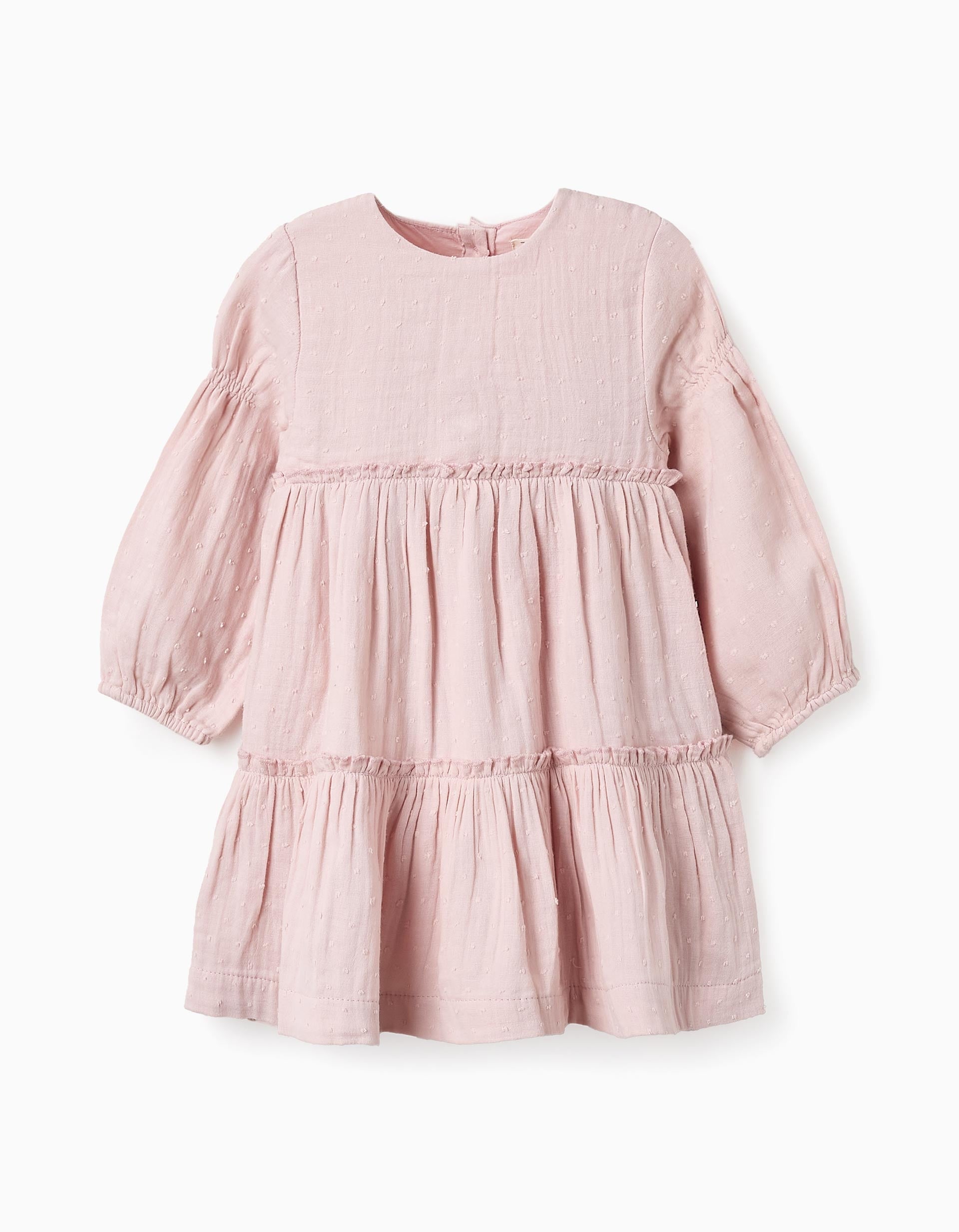 Vestido de Bambula en Algodón para Niña, Rosa