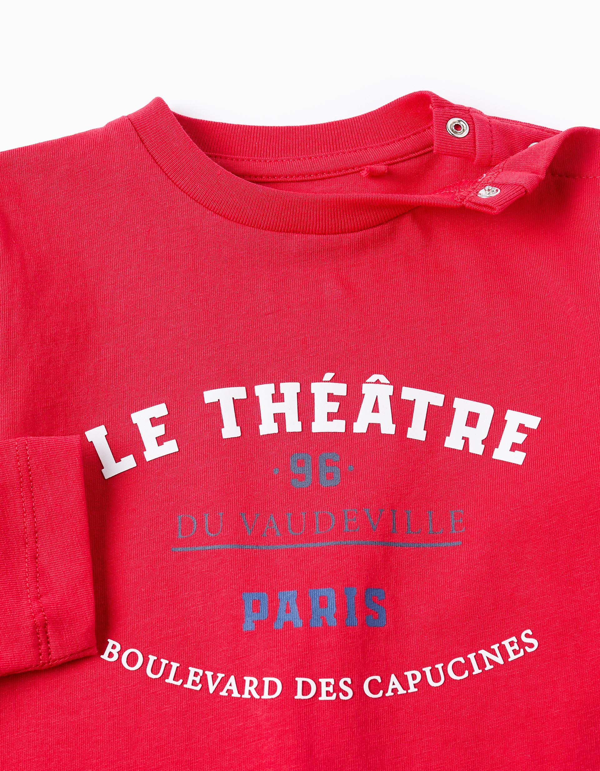 T-shirt à Manches Longues en Coton pour Bébé Garçon 'Paris', Rouge