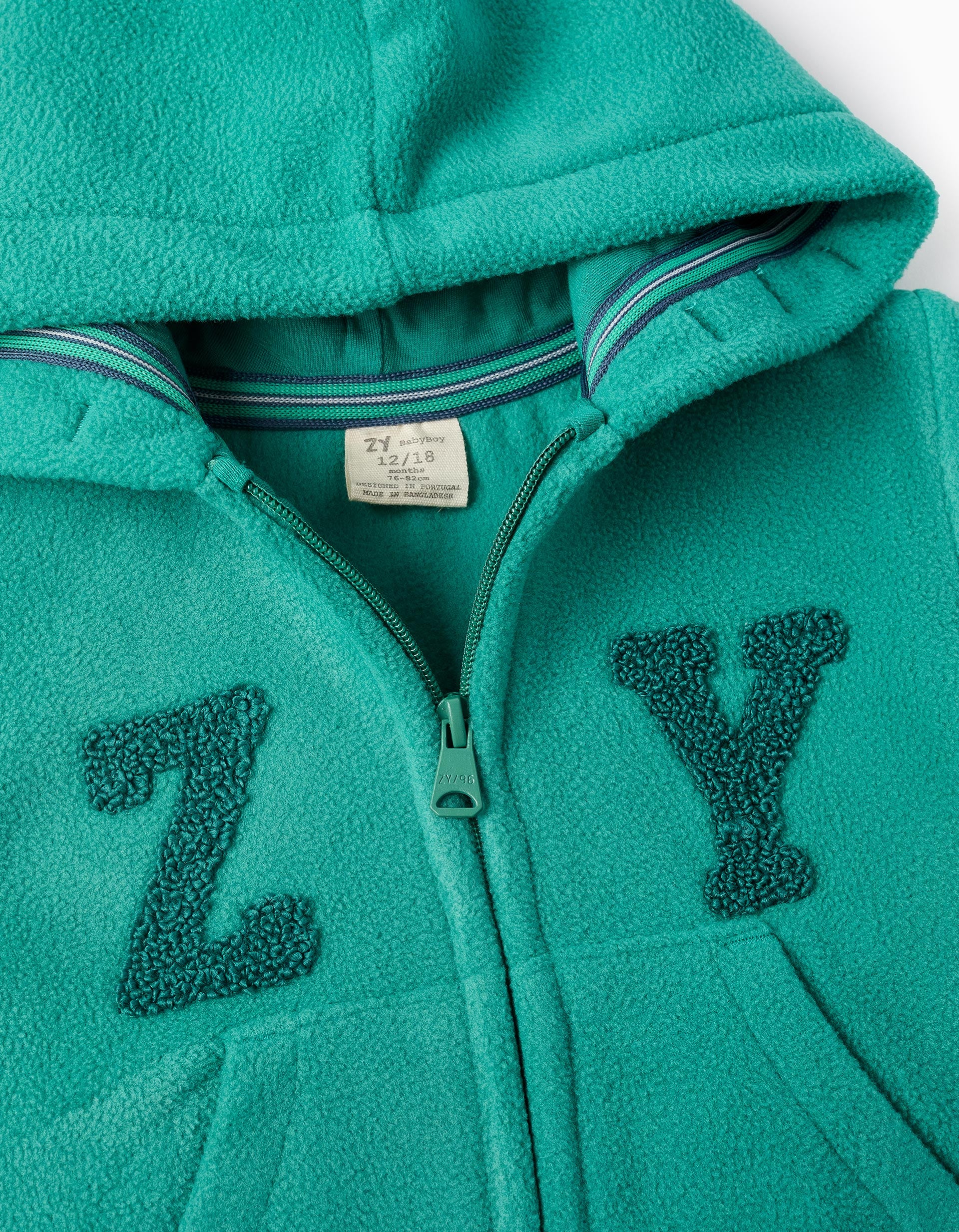 Chaqueta Polar con Capucha para Bebé Niño 'ZY', Verde