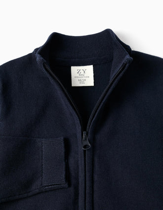 Gilet en Maille pour Bébé Garçon, Bleu Foncé