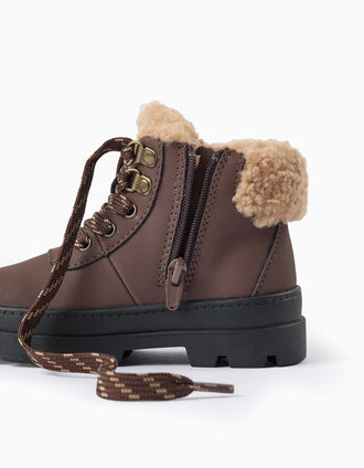 Bottes avec Doublure en Sherpa pour Bébé Garçon, Marron