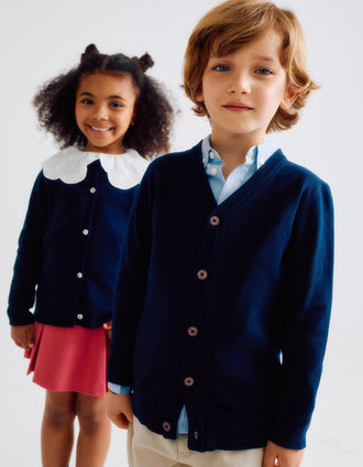 Gilet en Maille pour Garçon 'B&S', Bleu Foncé