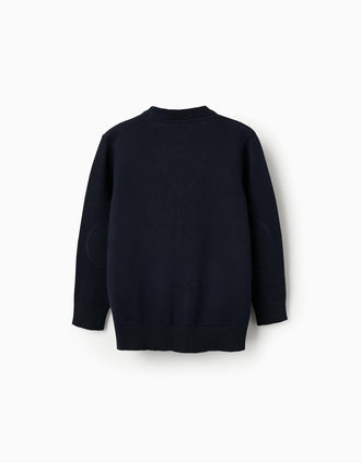 Gilet en Maille pour Garçon 'B&S', Bleu Foncé