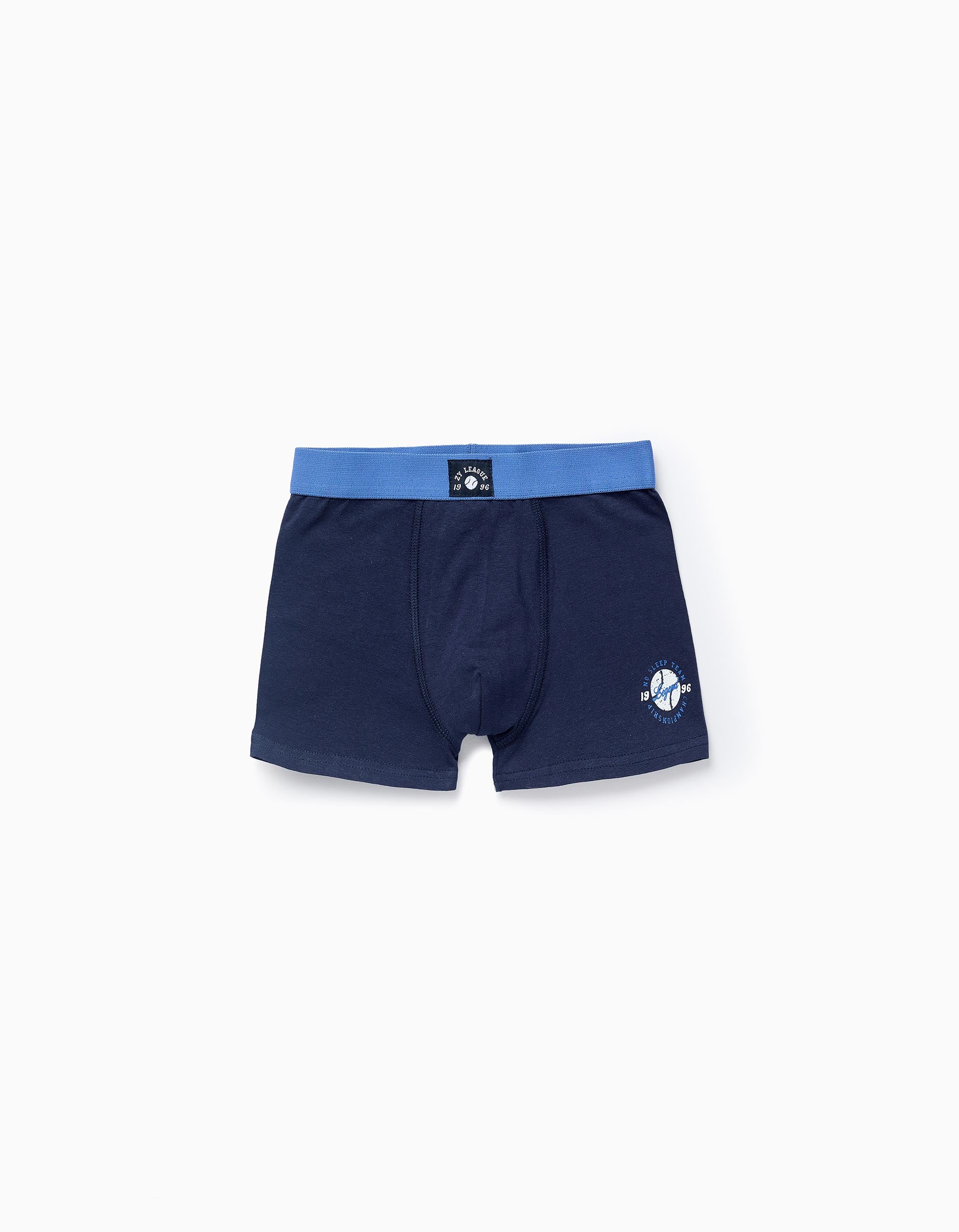 Pack 4 Boxers para Menino 'Basebol', Branco/Azul/Cinza