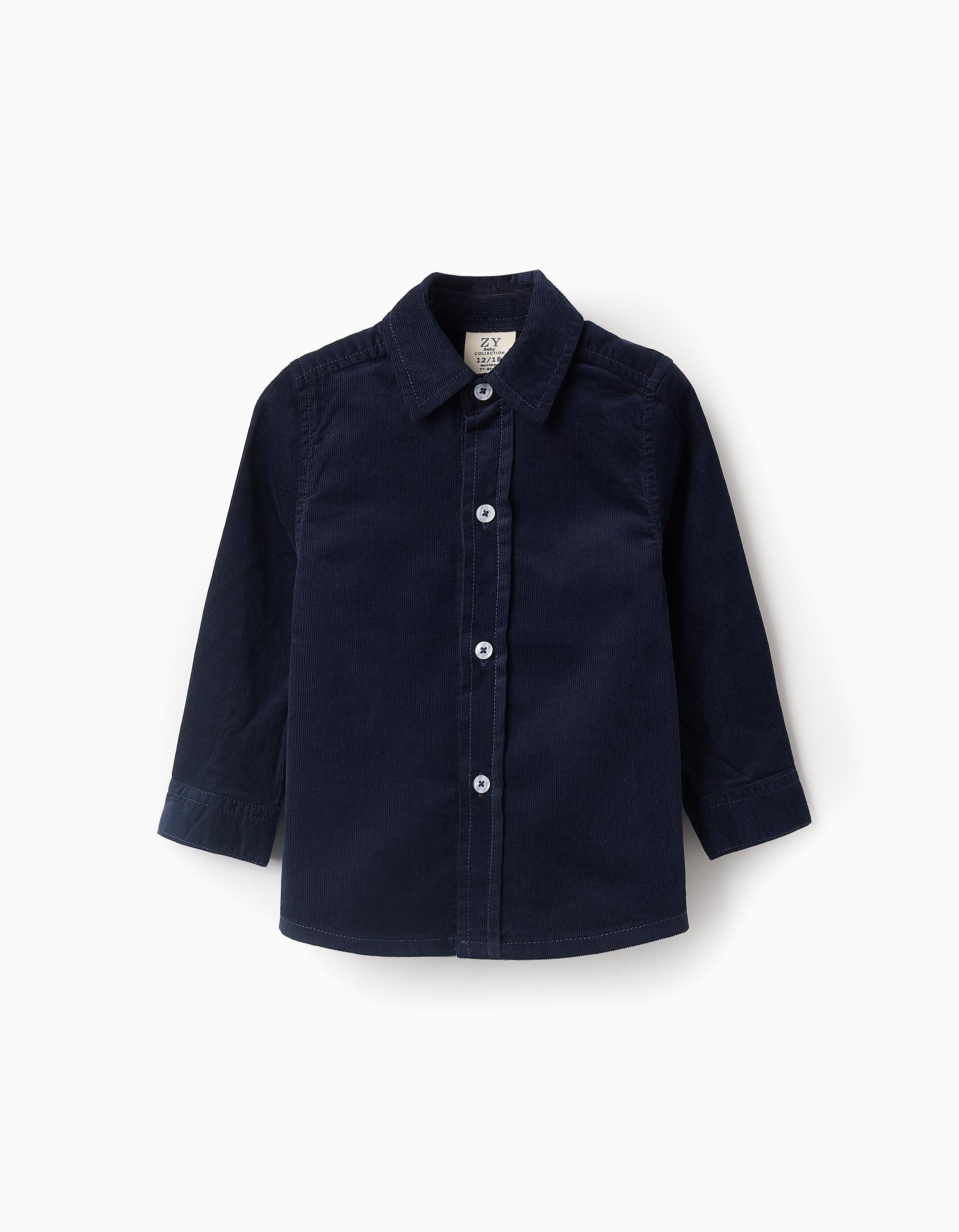 Chemise en Velours Côtelé pour Bébé Garçon, Bleu Foncé