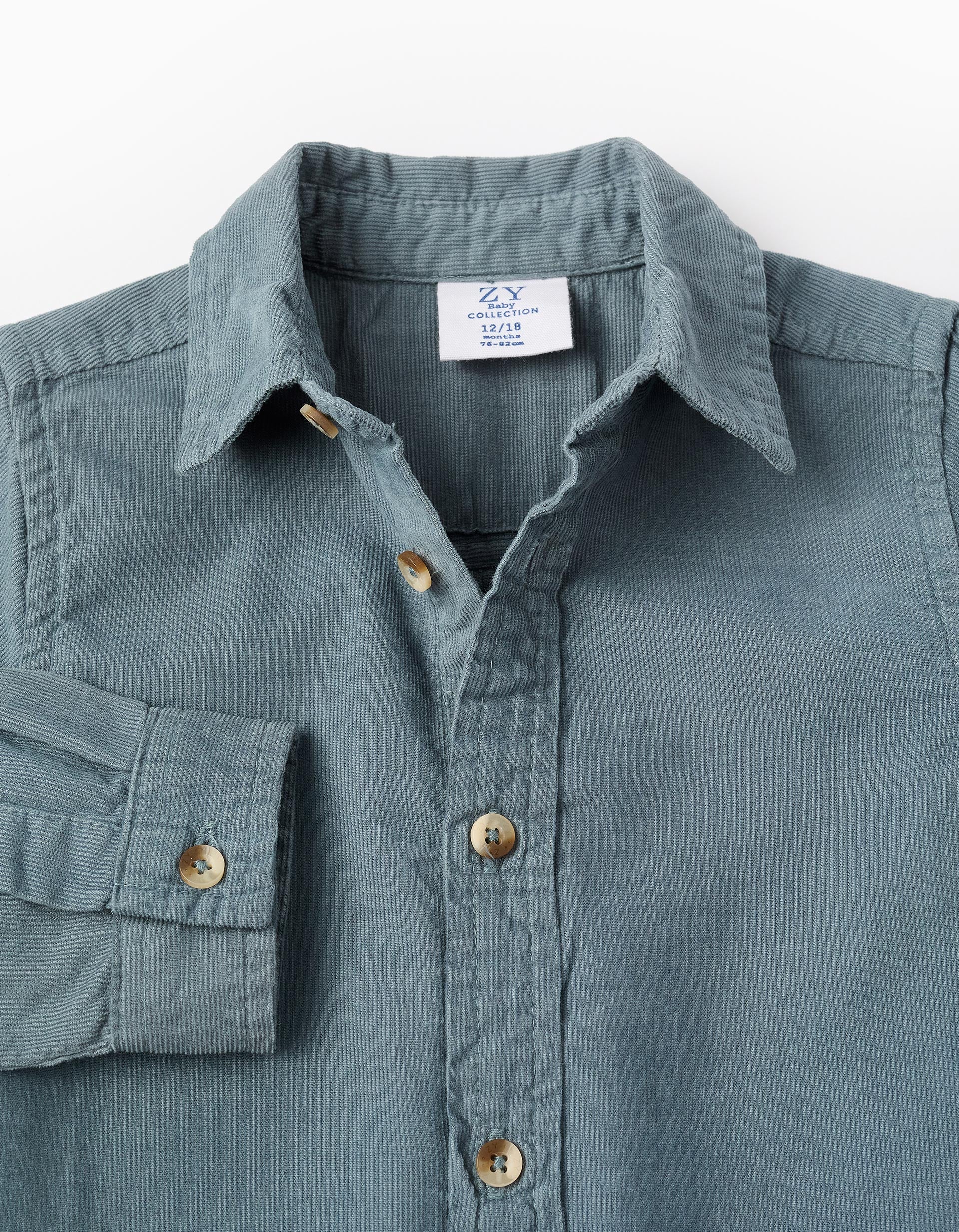 Camisa de Pana para Bebé Niño, Azul