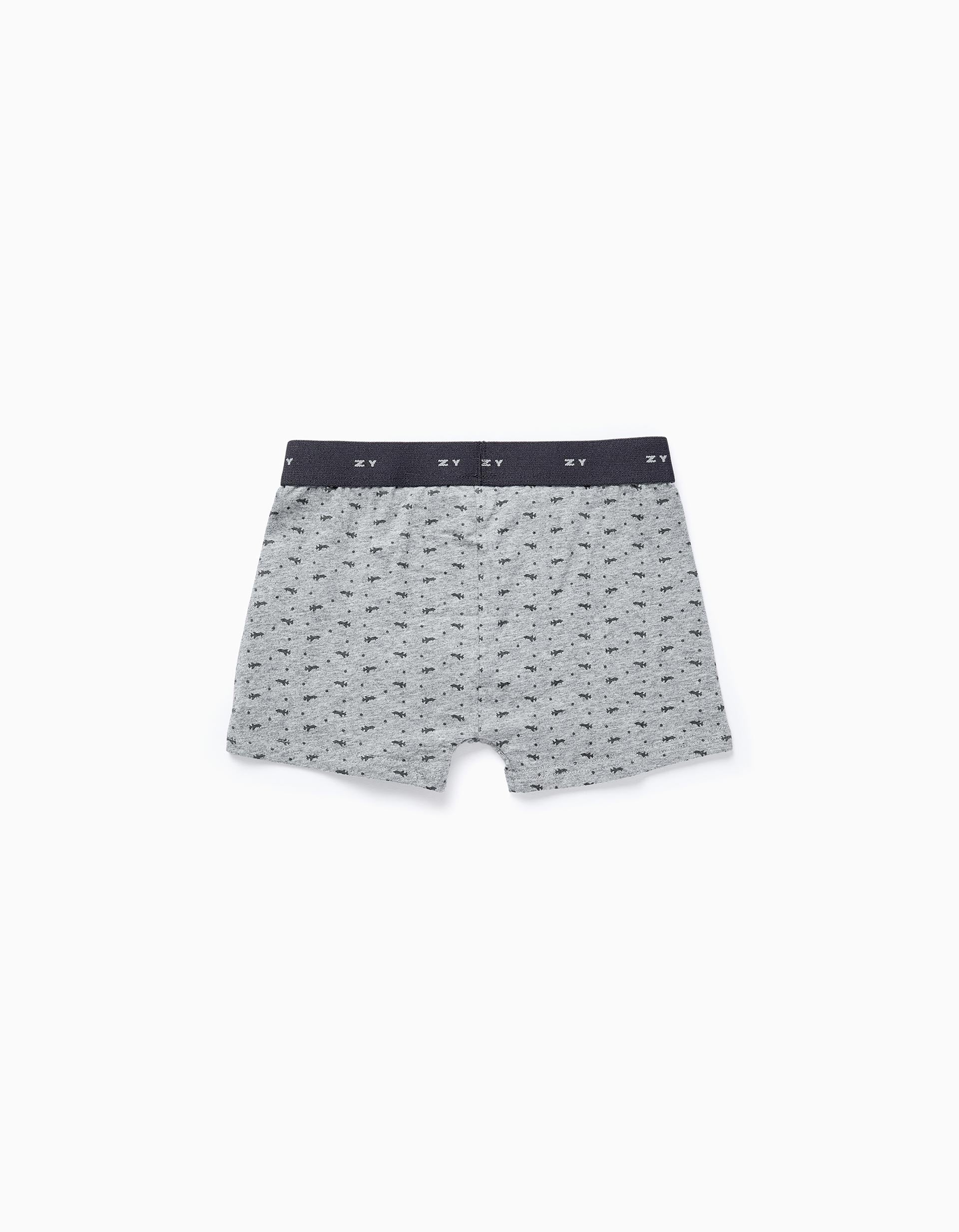 Pack of 4 Boxer Shorts for Boys 'Shark', Blue/Grey