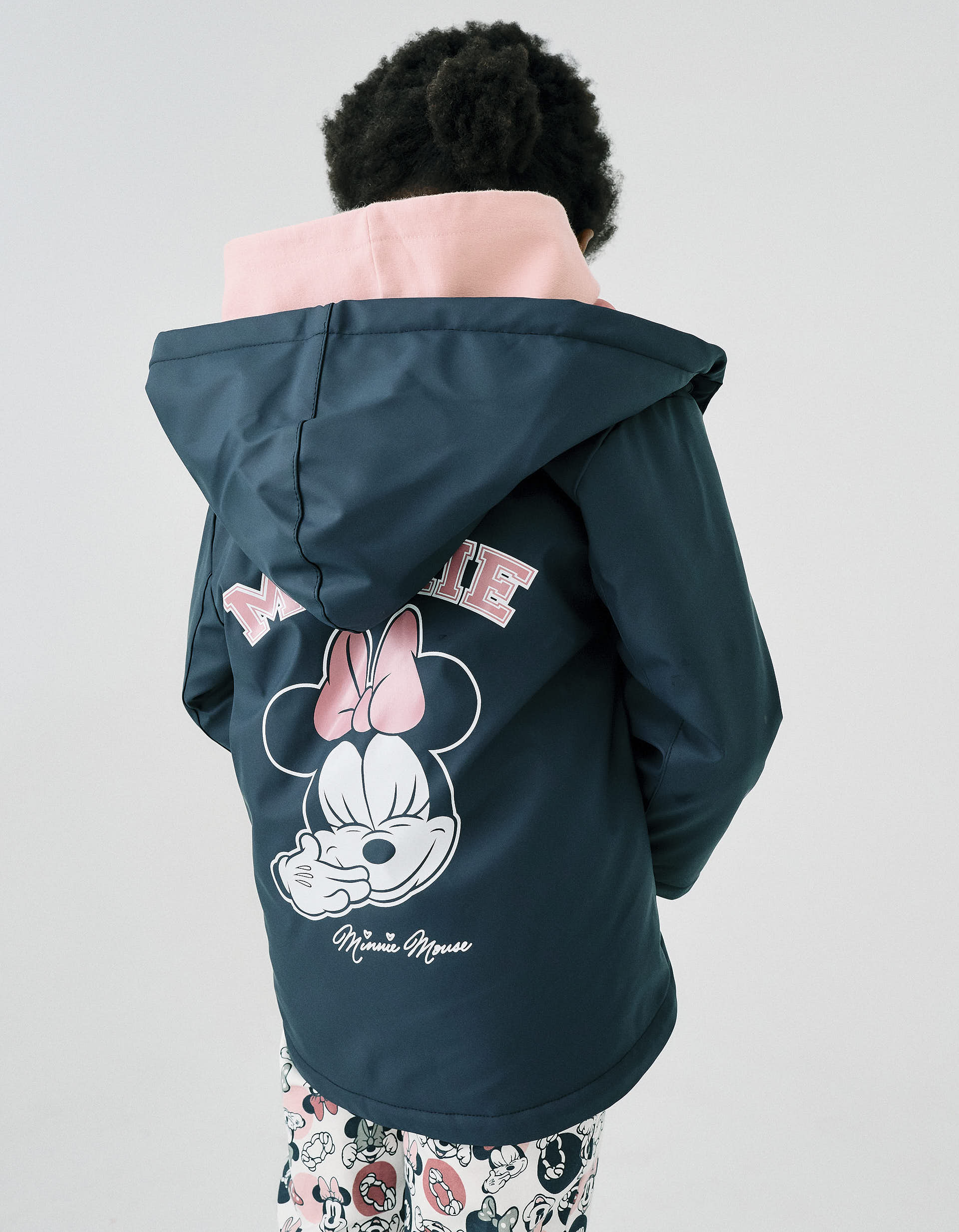 Parka de Goma para Niña 'Minnie', Azul Oscuro/Rosa