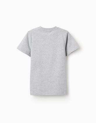 T-shirt de Algodão para Menino 'Minions', Cinza