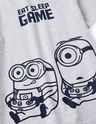 T-shirt de Algodão para Menino 'Minions', Cinza