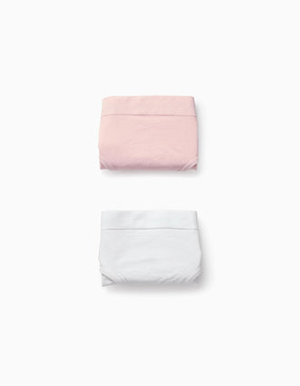 Pack of 2 Hipster Briefs in Microfiber for Girls, White/Pink