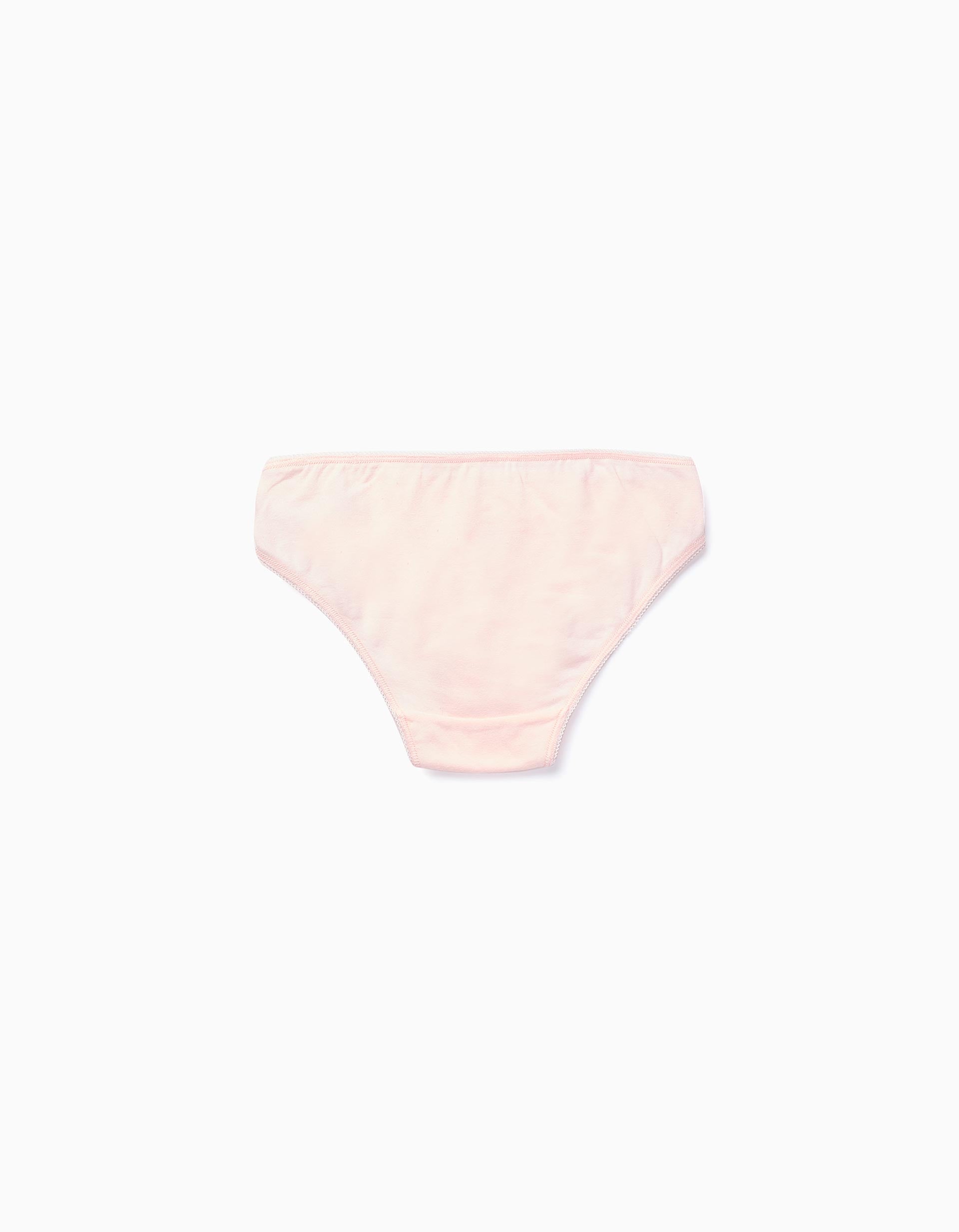 Pack of 5 Briefs for Girls 'Days of the Week', White/Pink