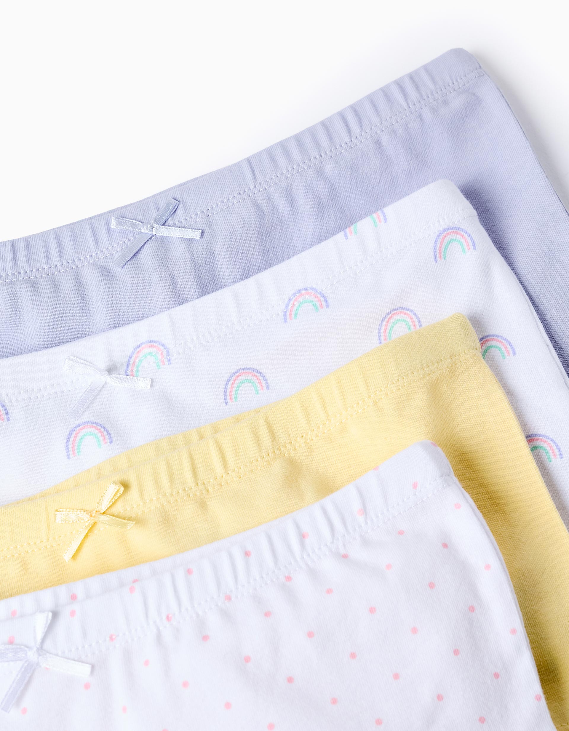 Pack of 4 Boxer Shorts for Girls 'Rainbow', Multicolour