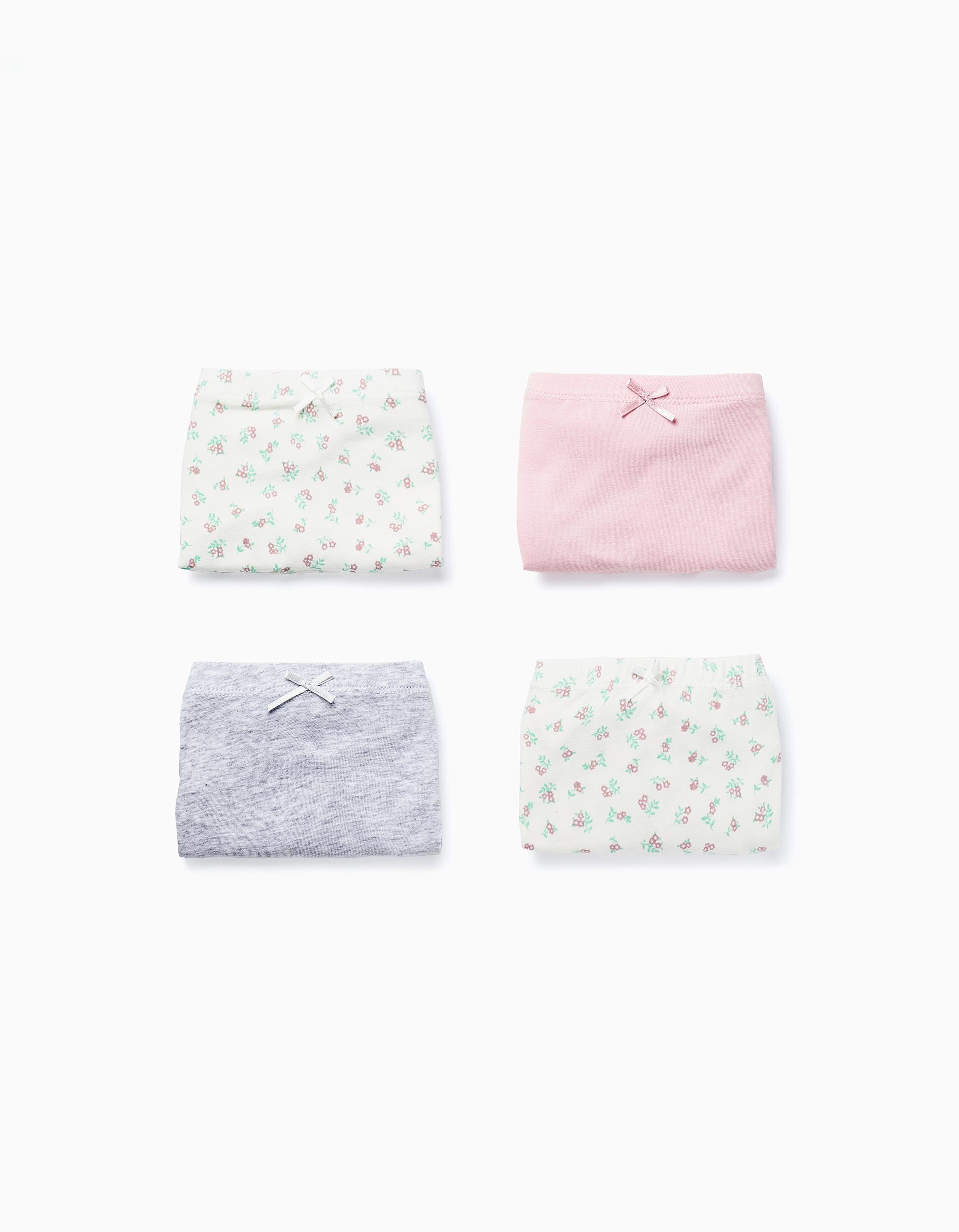 Pack 4 Boxers pour Fille 'Fleurs', Multicolore