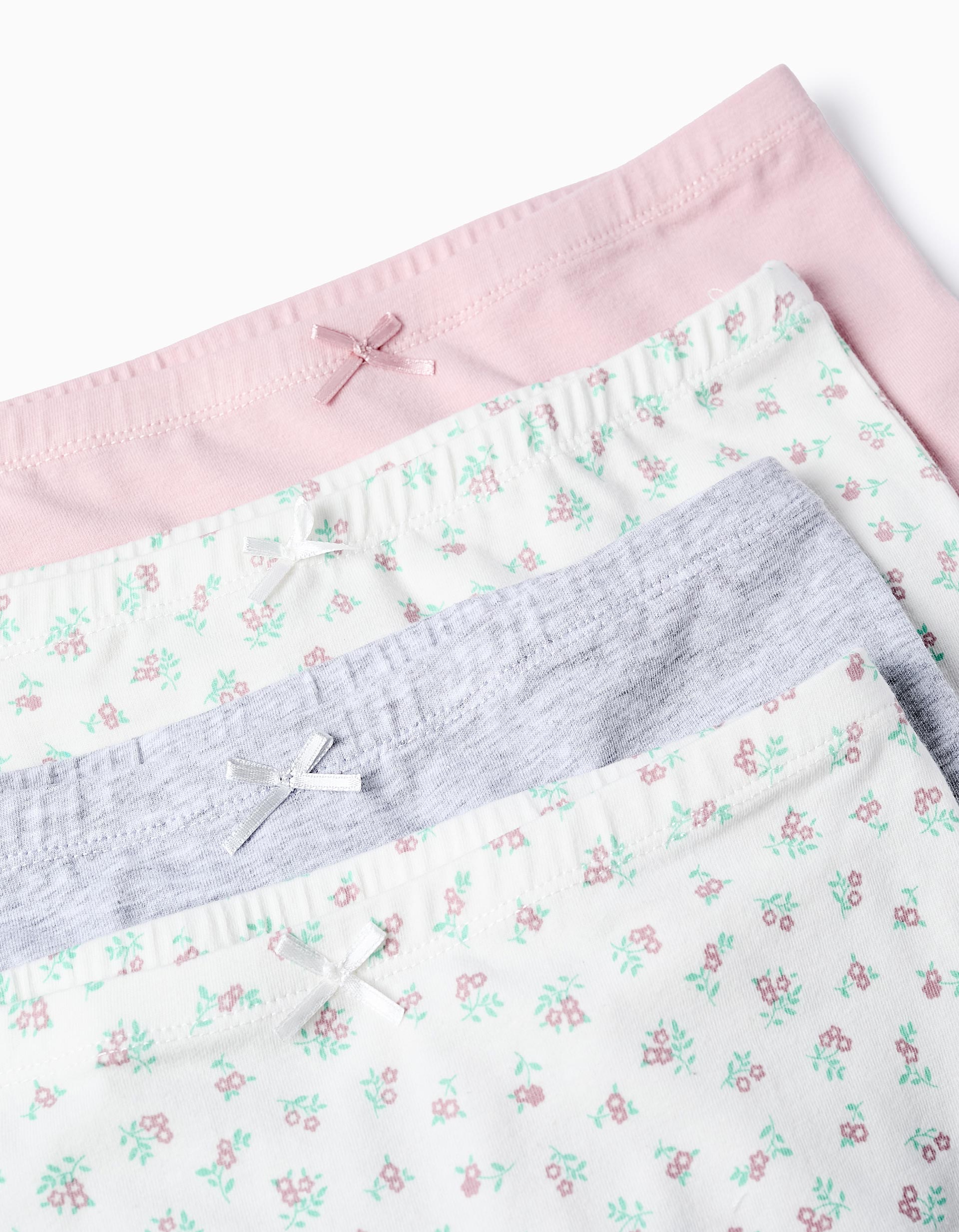 Pack 4 Boxers pour Fille 'Fleurs', Multicolore