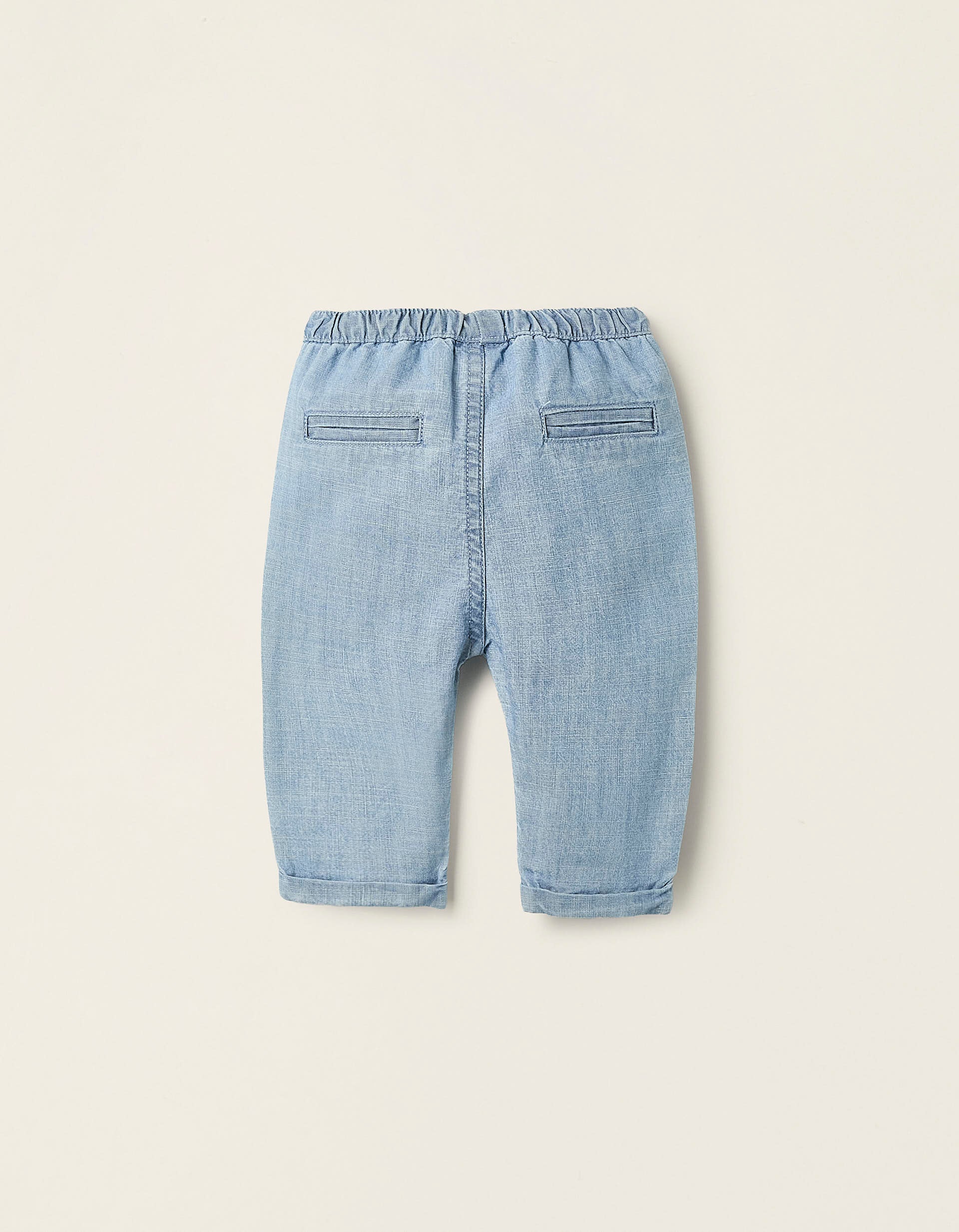 Pantalon Denim en Coton pour Nouveau-Né, Bleu