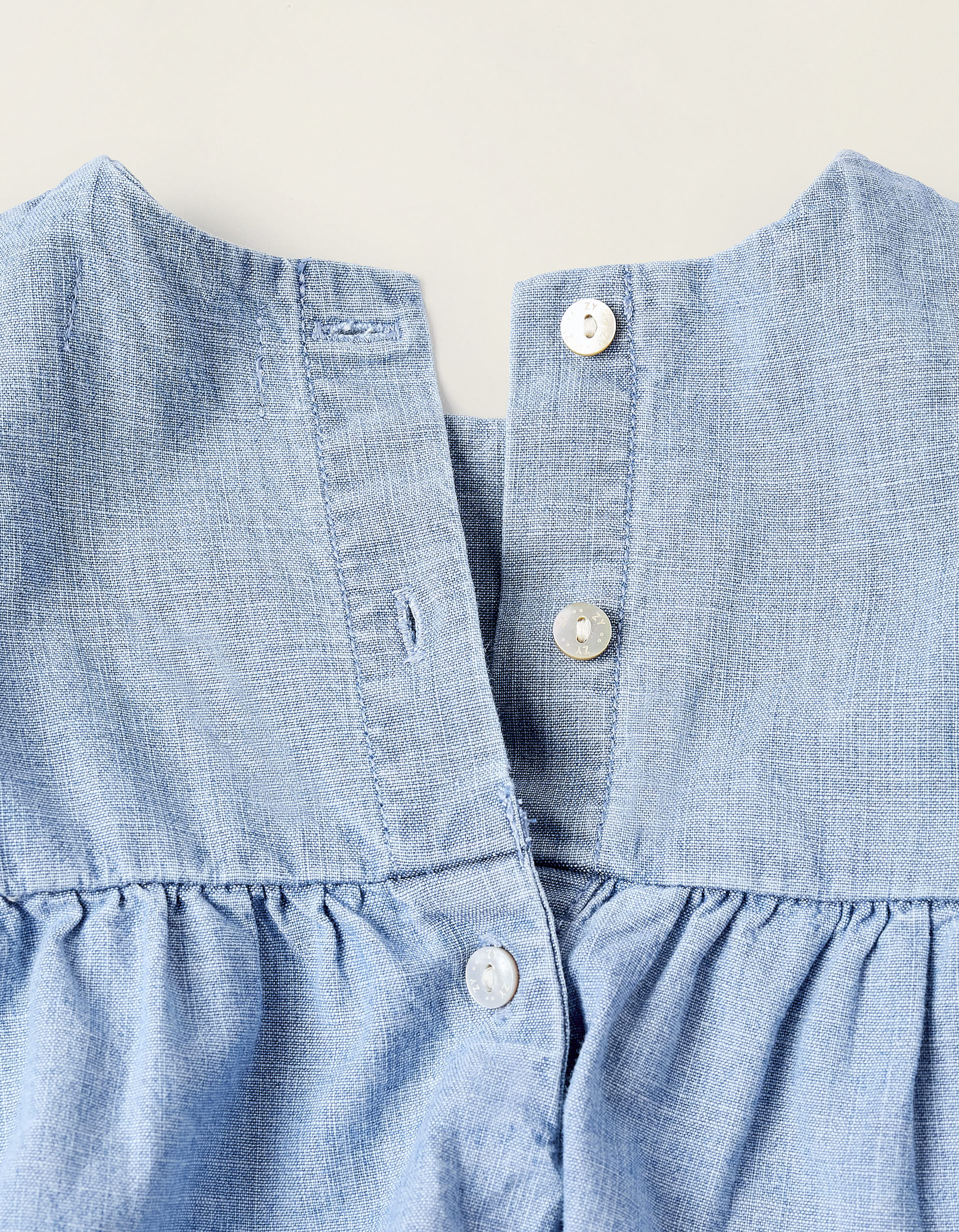 Bodysuit + Denim Jumpsuit for Newborns, White/Blue