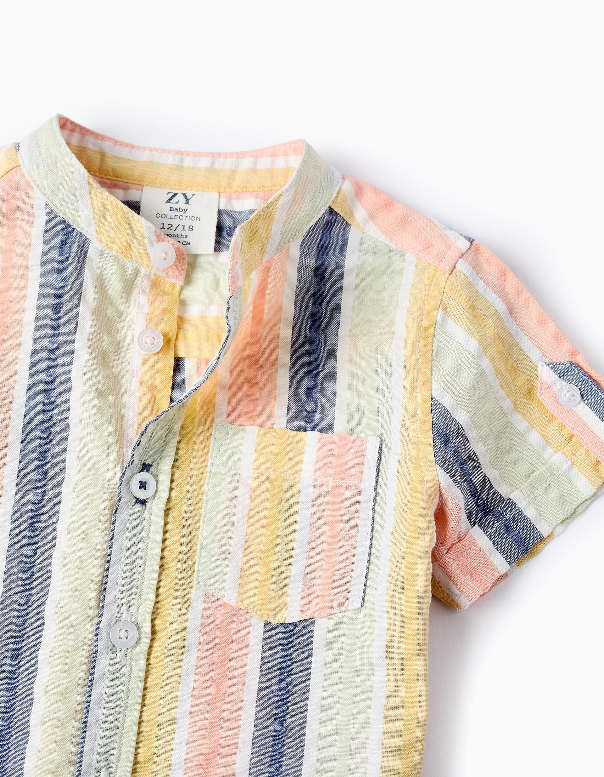 Camisa de Algodón a Rayas para Bebé Niño 'B&S', Multicolor