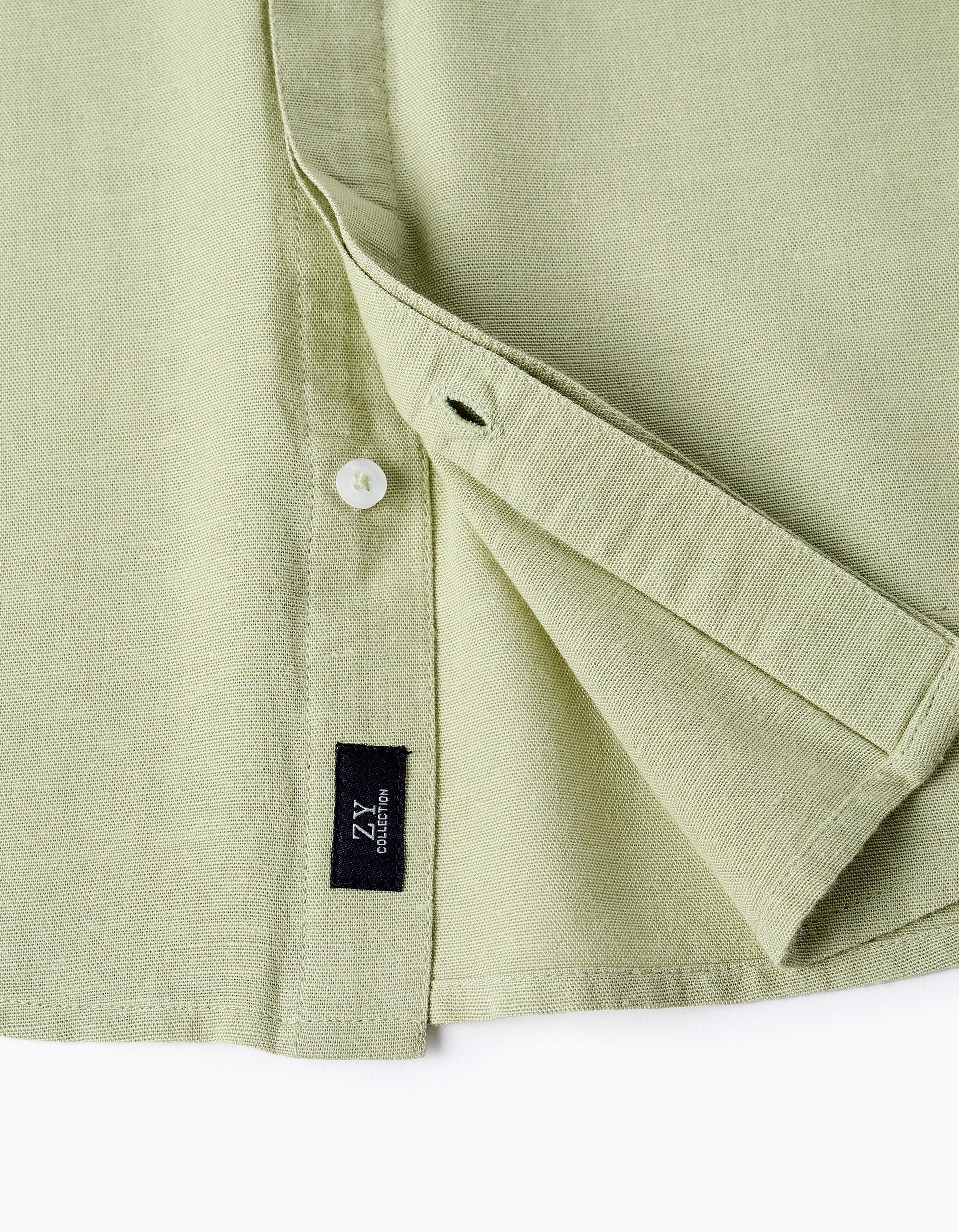 Chemise en Viscose, Coton et Lin pour Garçon 'B&S', Vert