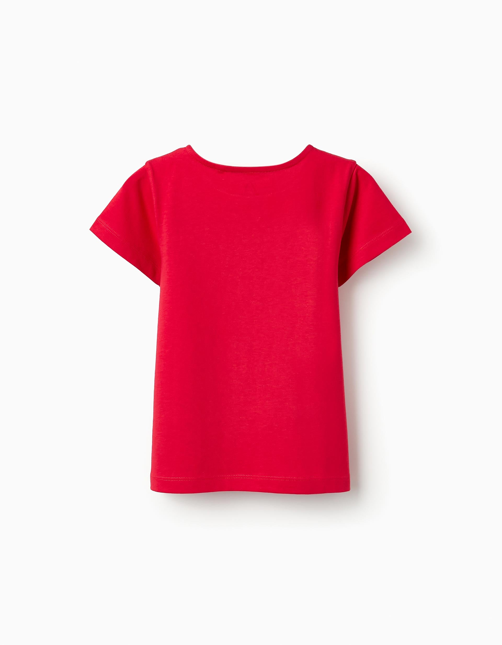 T-shirt de Algodão para Menina 'Oh La La', Vermelho