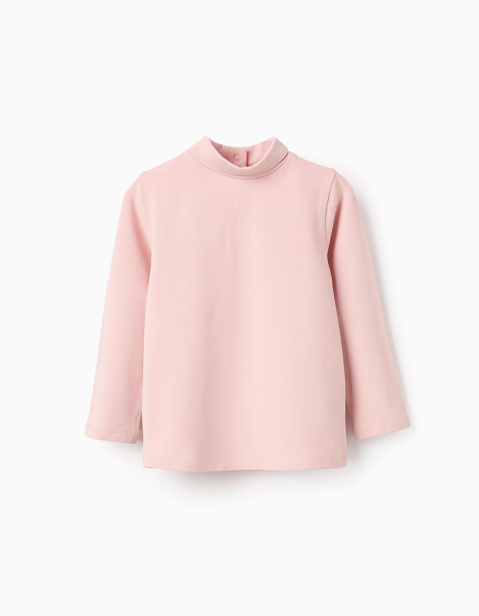 Camisola de Gola Semialta para Bebé Menina, Rosa