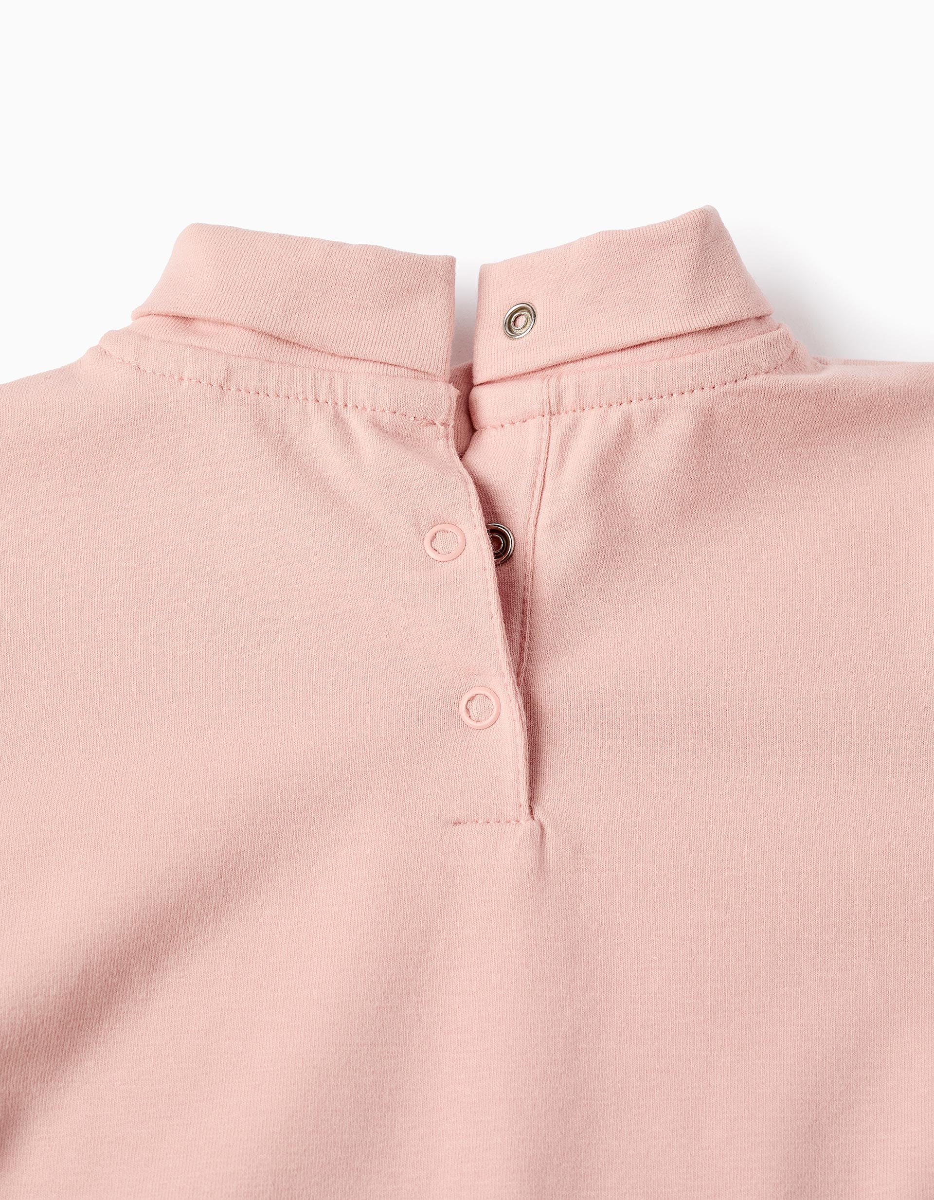 Camisola de Gola Semialta para Bebé Menina, Rosa