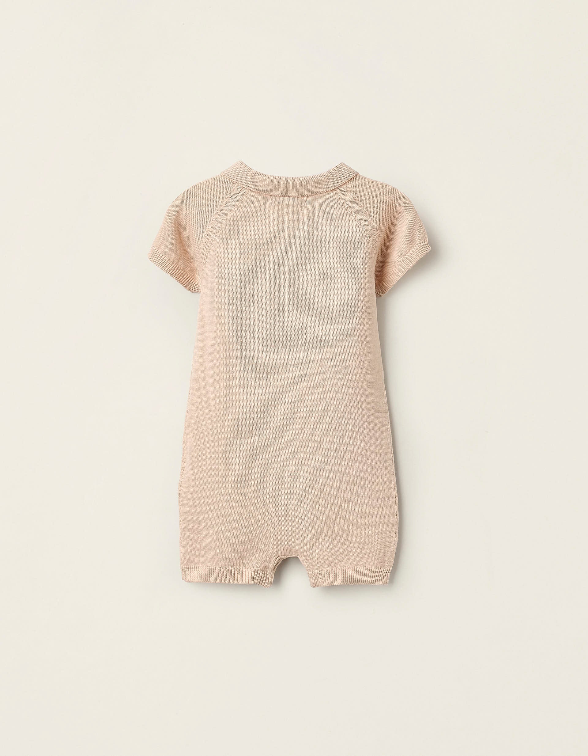 Knitted Romper for Newborns, Beige