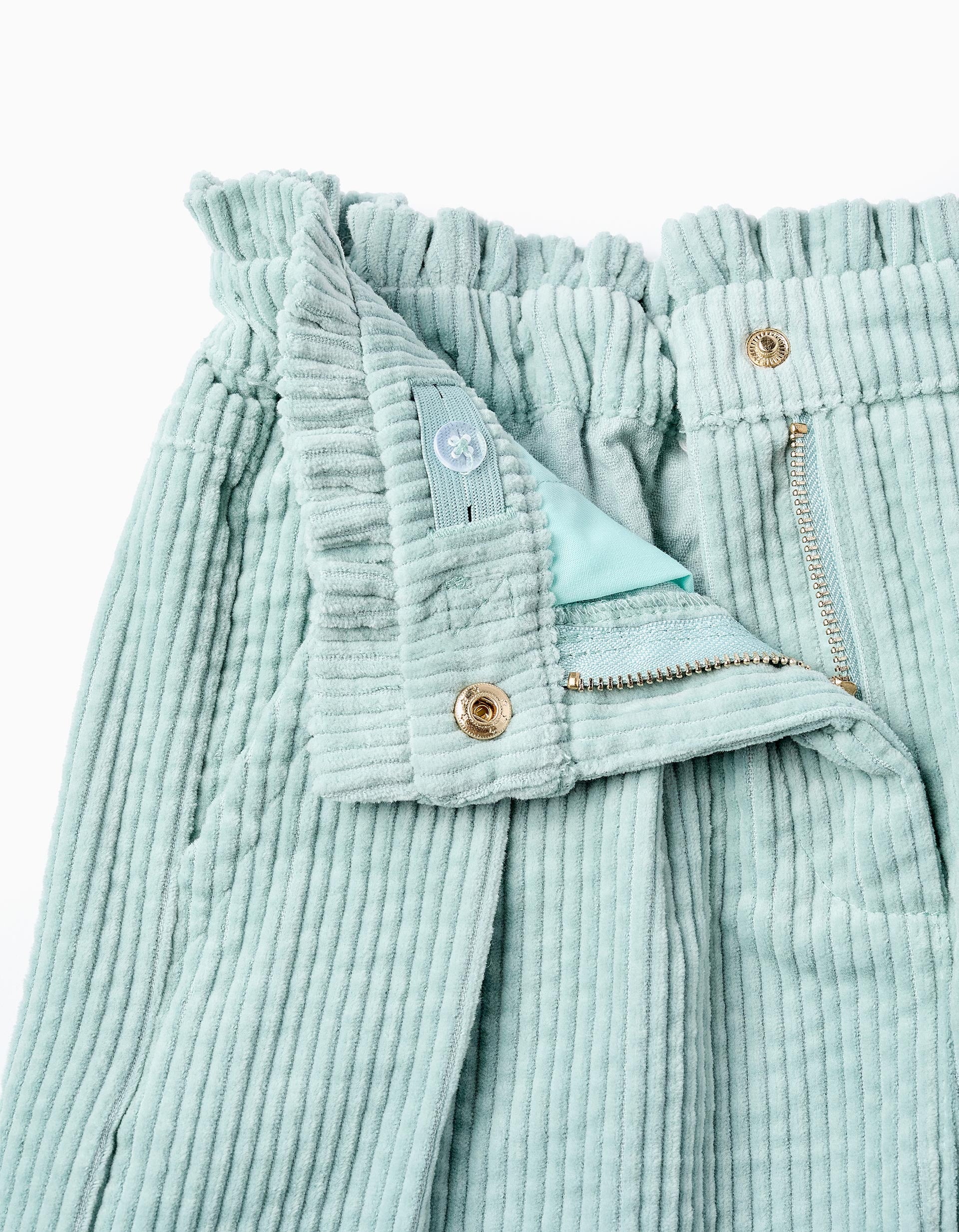 Mini Corduroy Skirt for Girls, Aqua Green