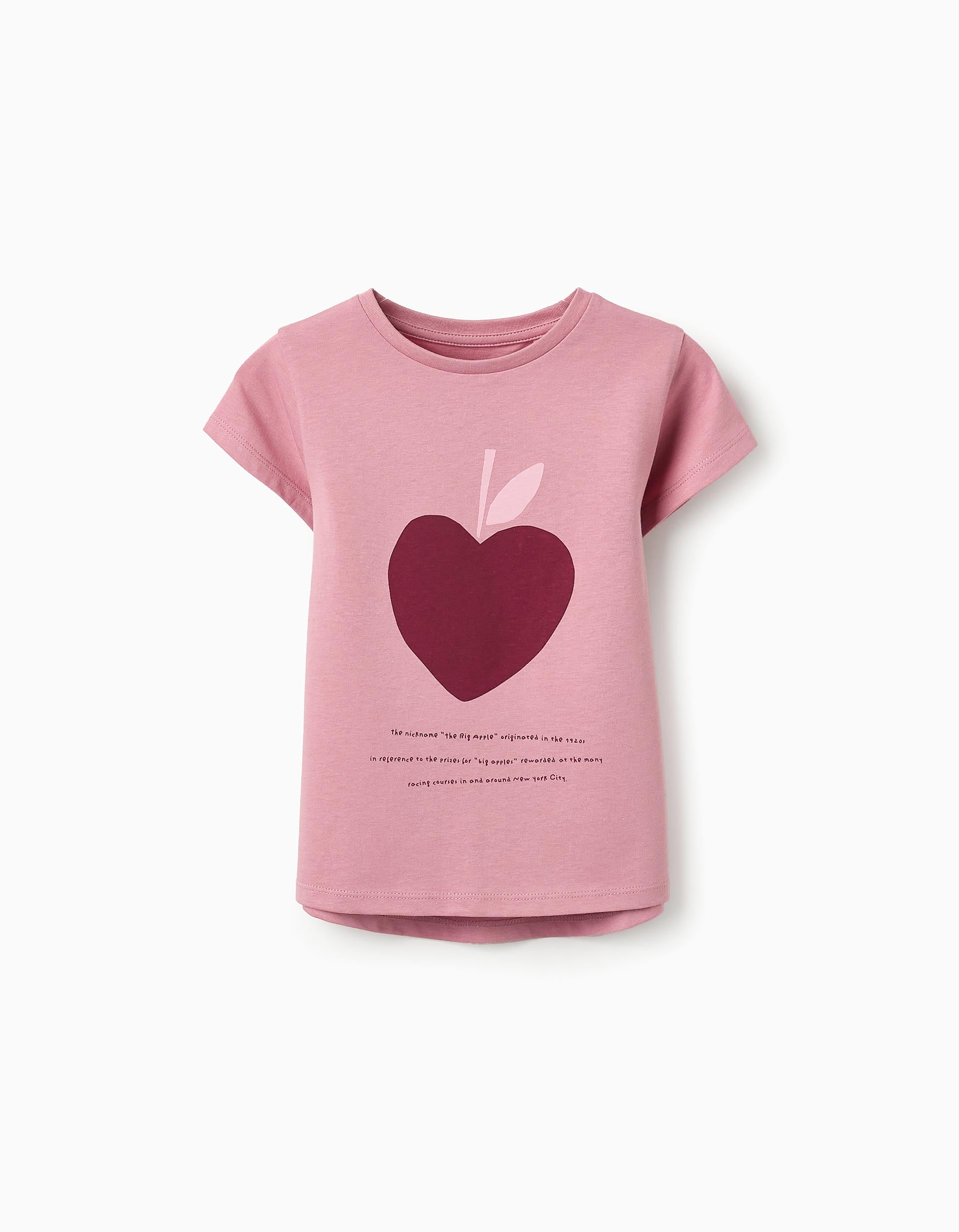 T-shirt de Algodão para Menina 'Big Apple', Rosa