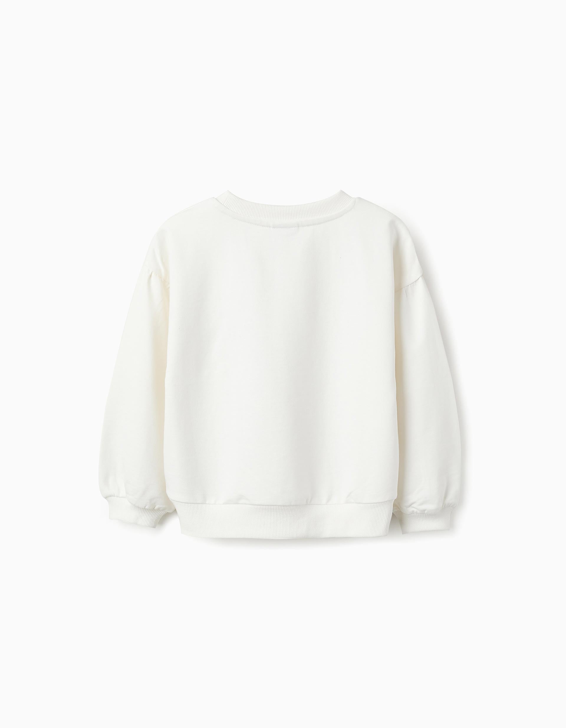 Sweat en Coton avec Imprimé pour Fille 'Tweety', Blanc