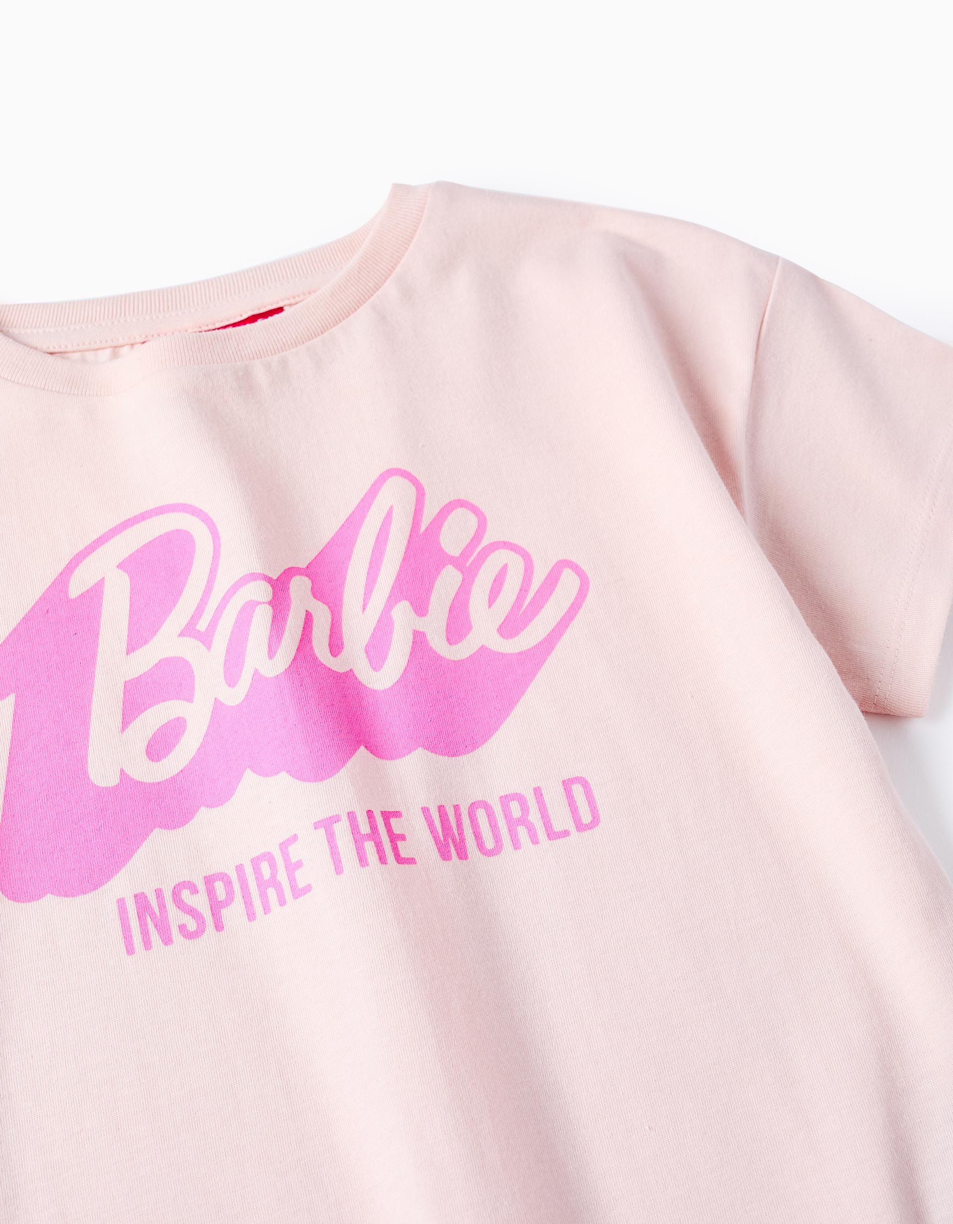 T-shirt de Algodão para Menina 'Barbie', Rosa