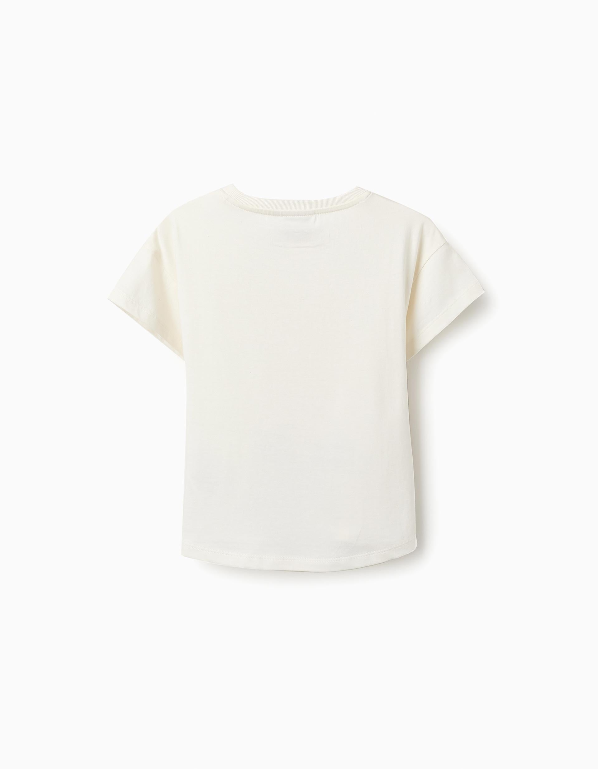 T-shirt en Coton Fille 'Garfield', Blanc