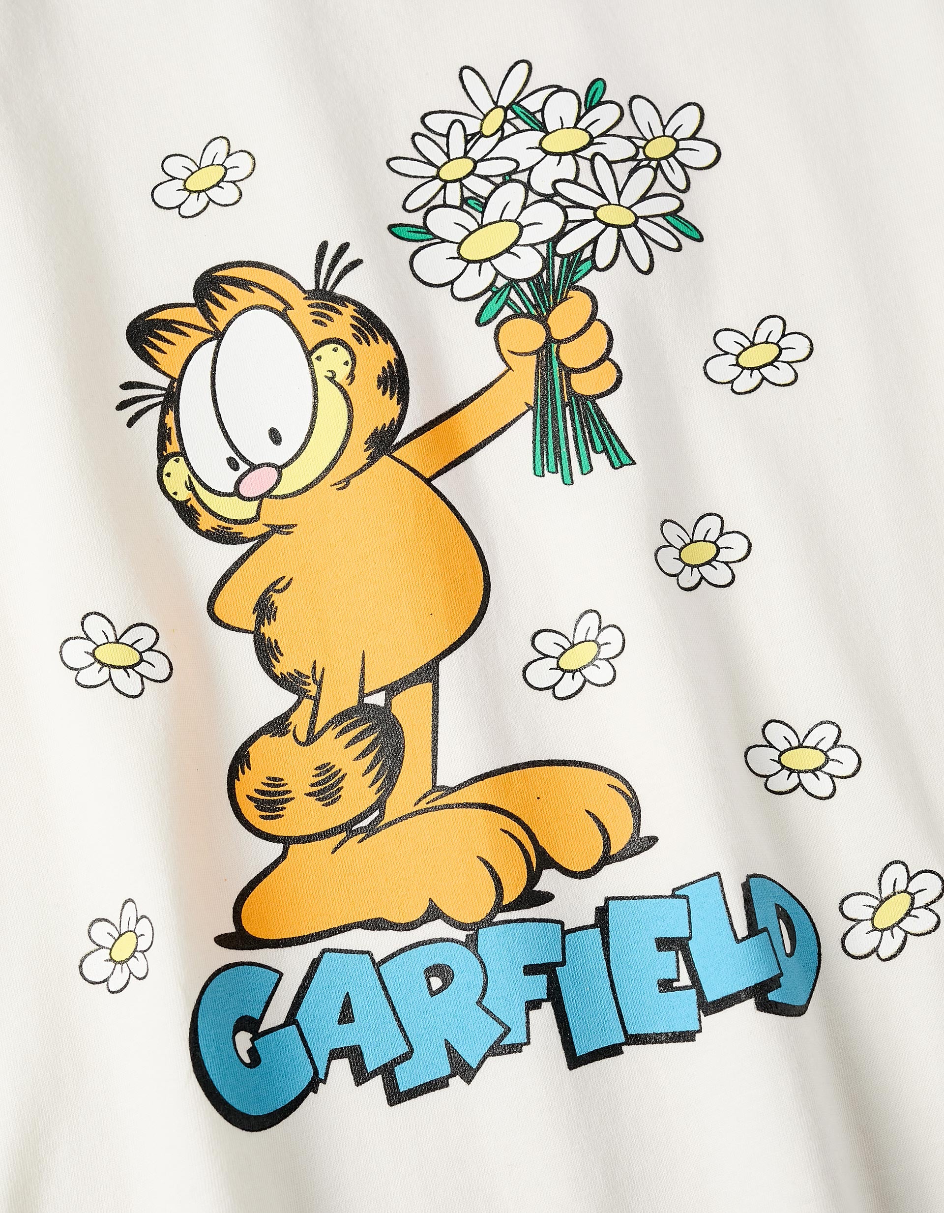 T-shirt em Algodão para Menina 'Garfield', Branco