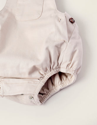 Pelele de Sarga para Recién Nacido, Beige