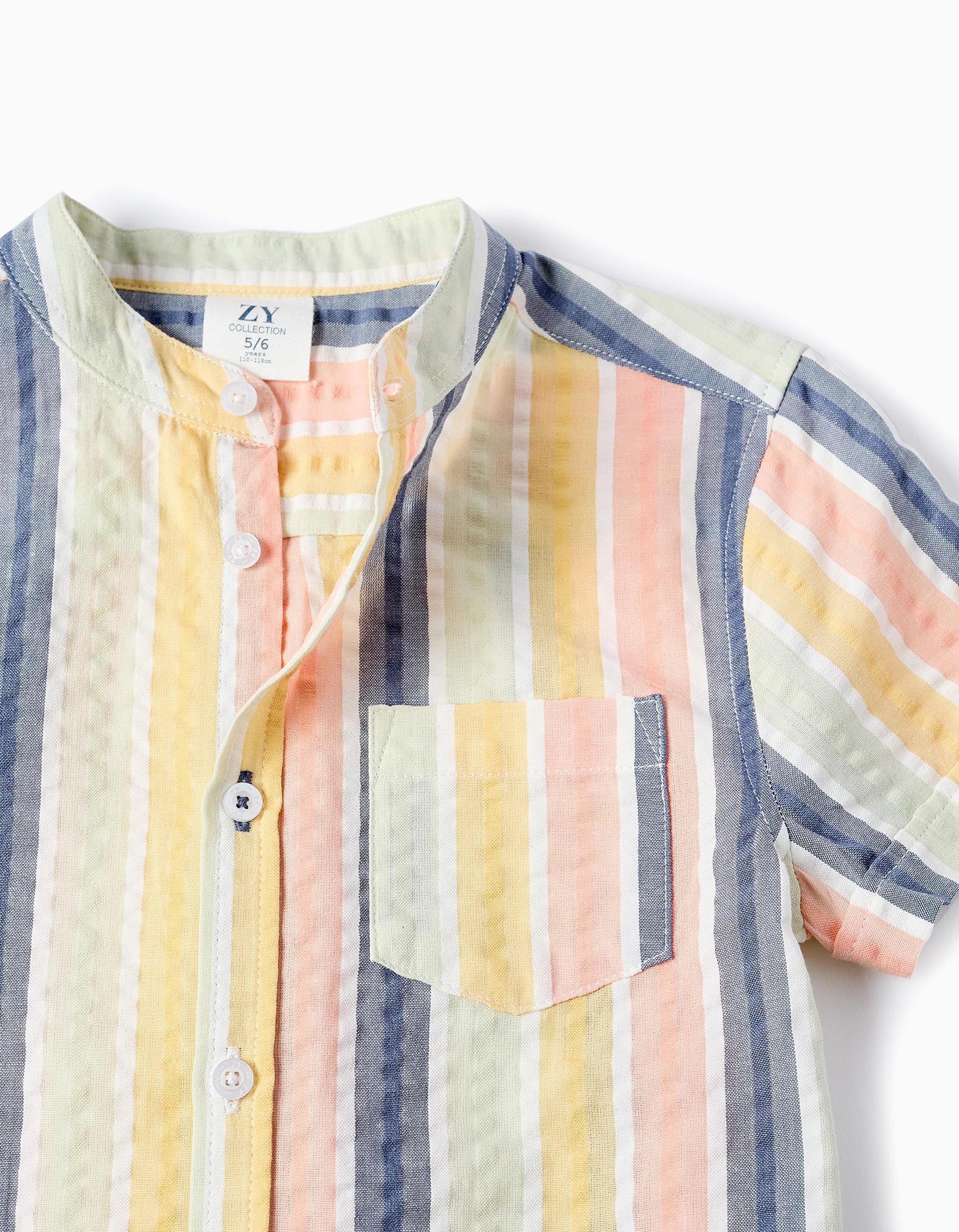 Camisa de Algodón a Rayas para Niño 'B&S', Multicolor