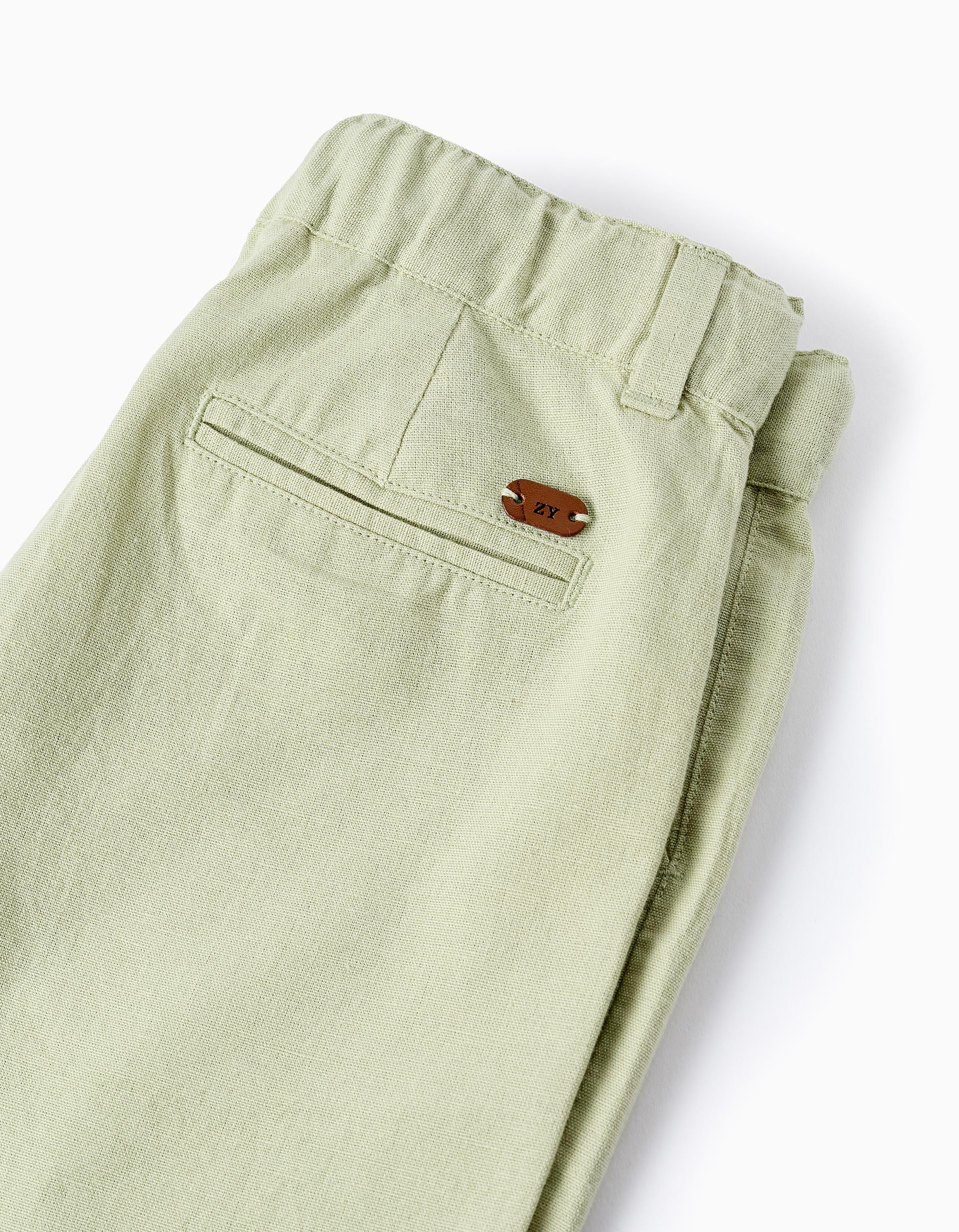 Pantalones Cortos de Algodón y Lino para Niño 'B&S', Verde