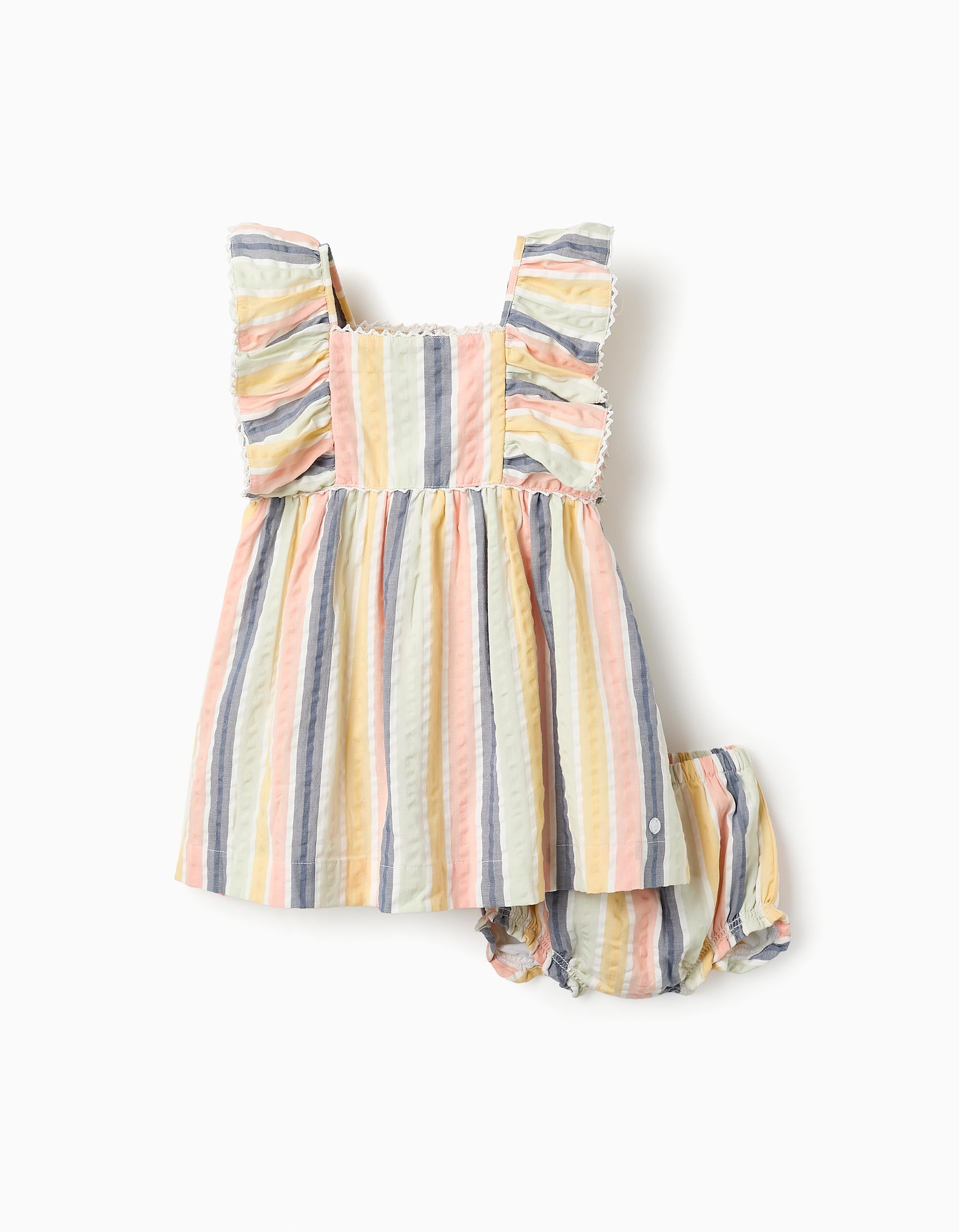 Robe + Bloomer à Rayures pour Bébé Fille 'B&S', Multicolore