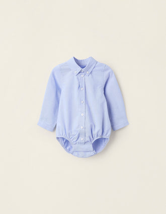 Body-Camisa de Algodón para Recién Nacido, Azul