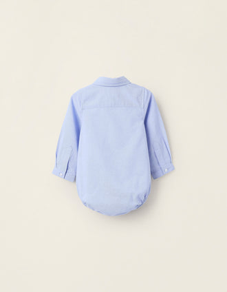 Body-Camisa de Algodón para Recién Nacido, Azul