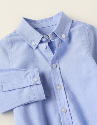 Body-Camisa de Algodón para Recién Nacido, Azul