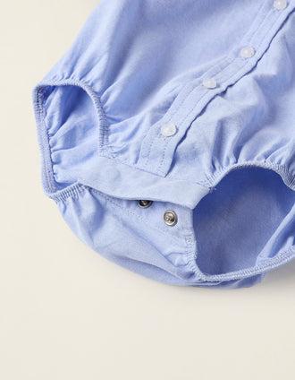 Body-Camisa de Algodón para Recién Nacido, Azul