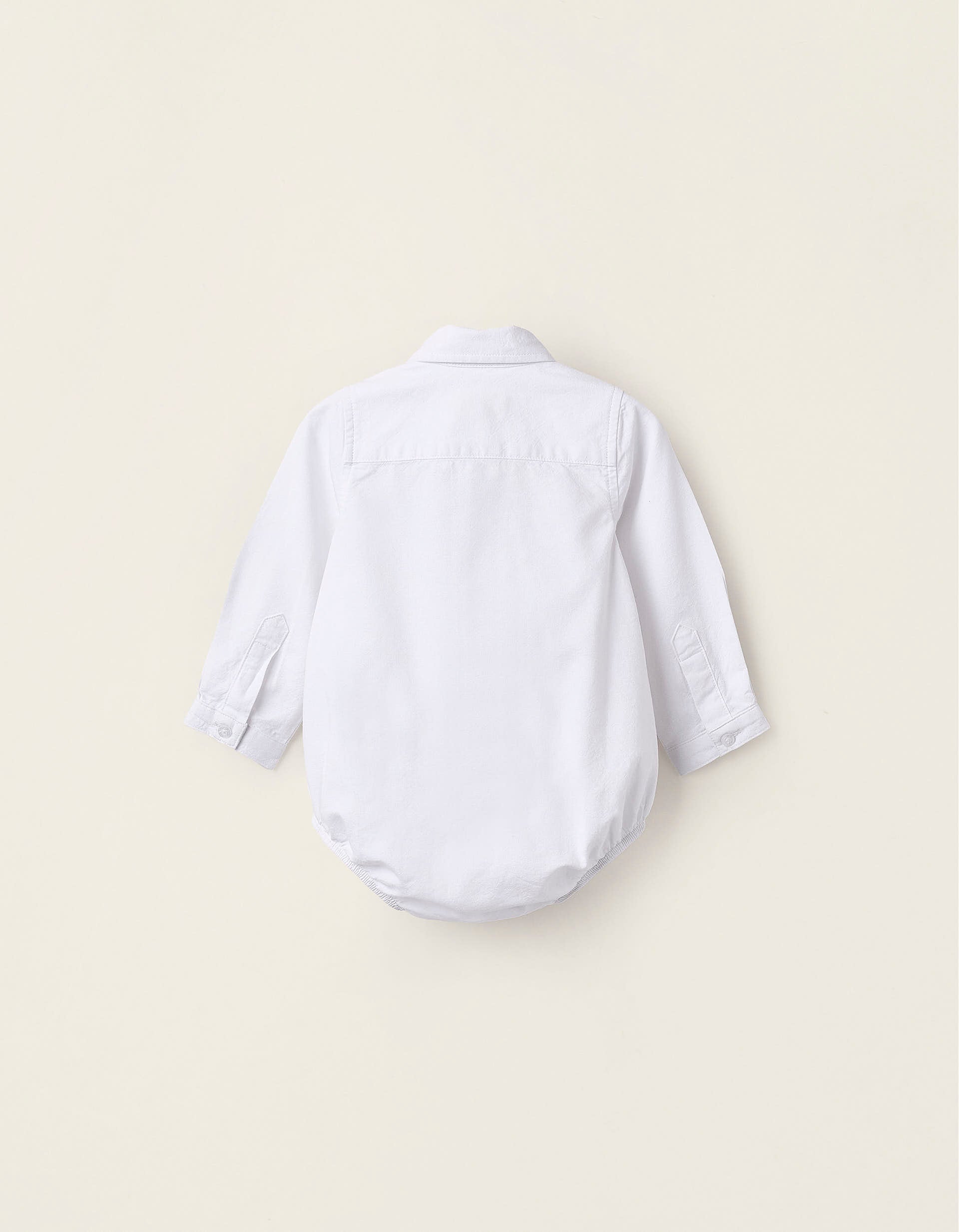 Body-Camisa de Algodão para Recém-Nascido, Branco