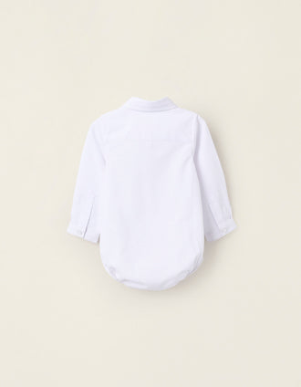 Body-Camisa de Algodón para Recién Nacido, Blanco
